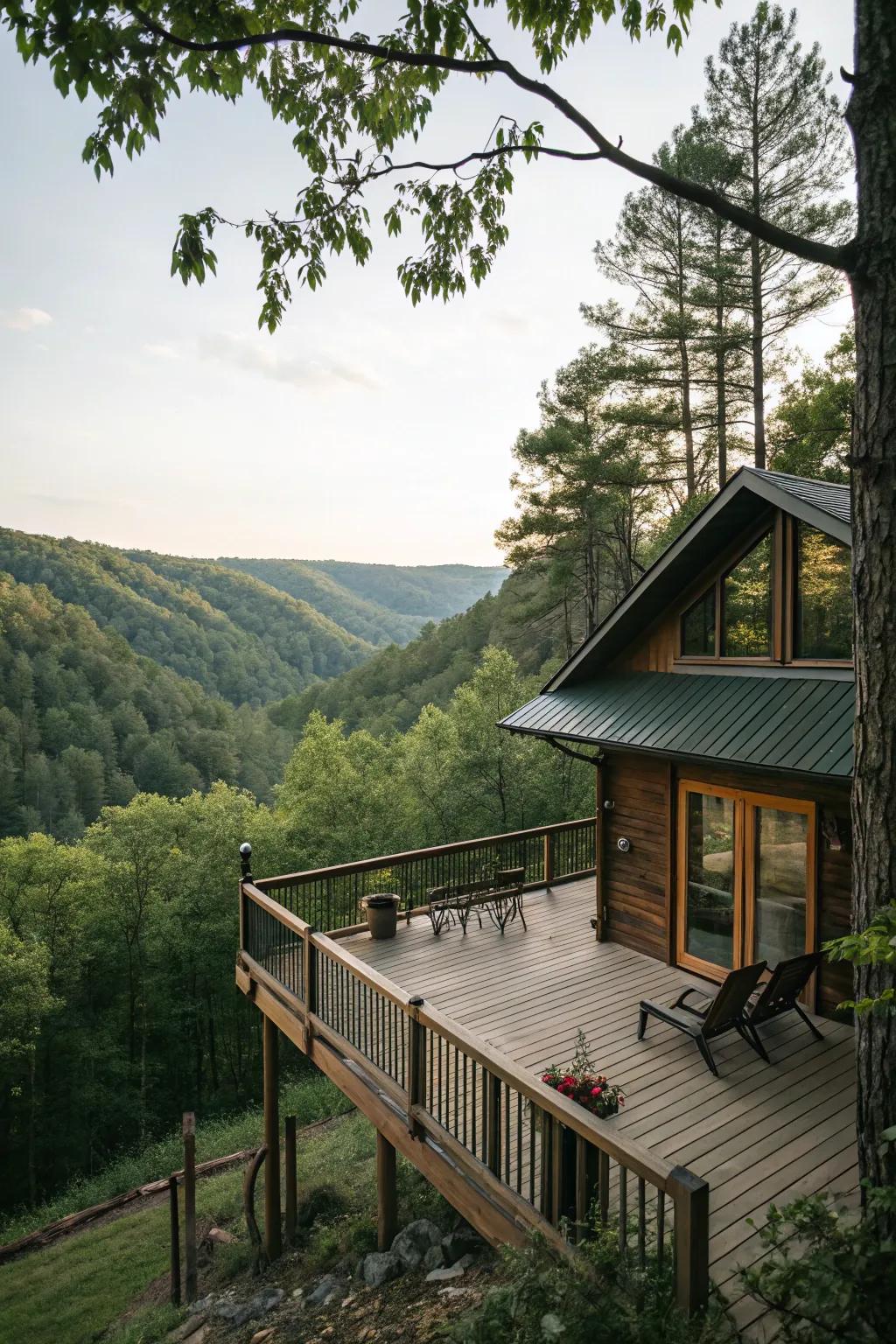 An outdoor patio smoothly extends the living space into the natural world.