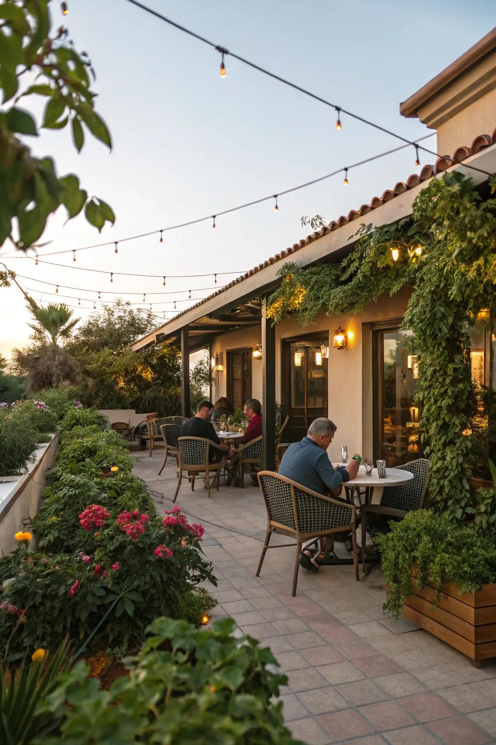 Outdoor seating delivers a revitalizing open-air cafe adventure.