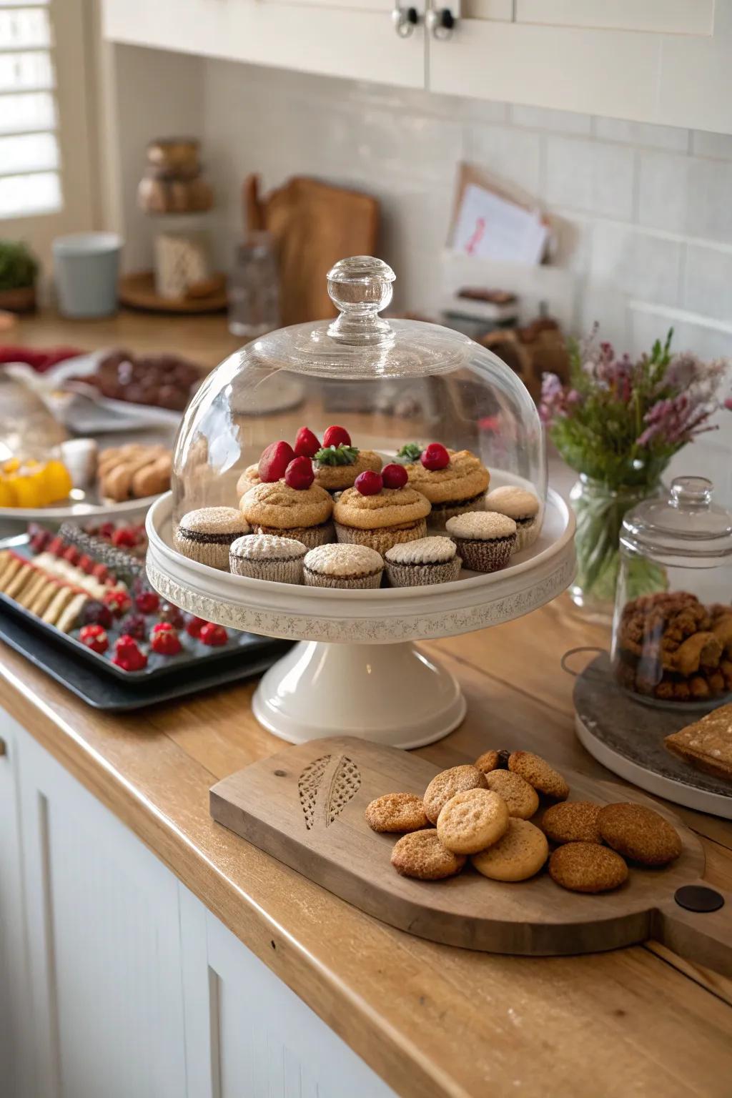 Present your sweet delicacies with style in a refined dome presentation.