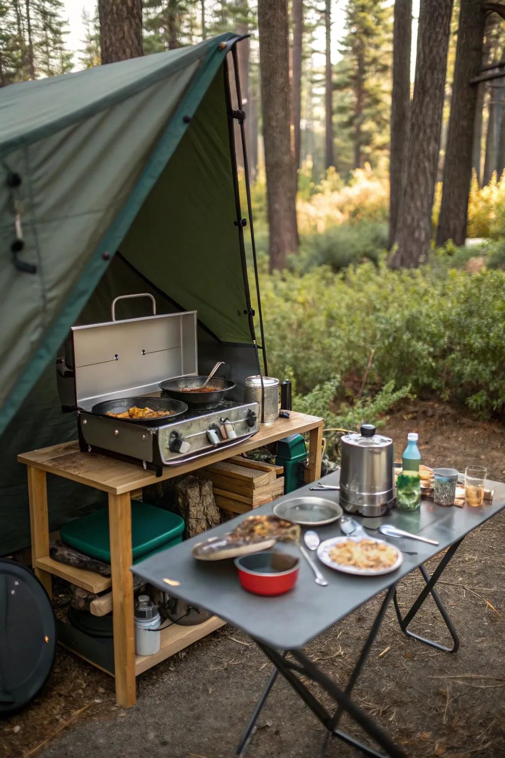 Safeguard your cooking zone from weather conditions using a canopy.