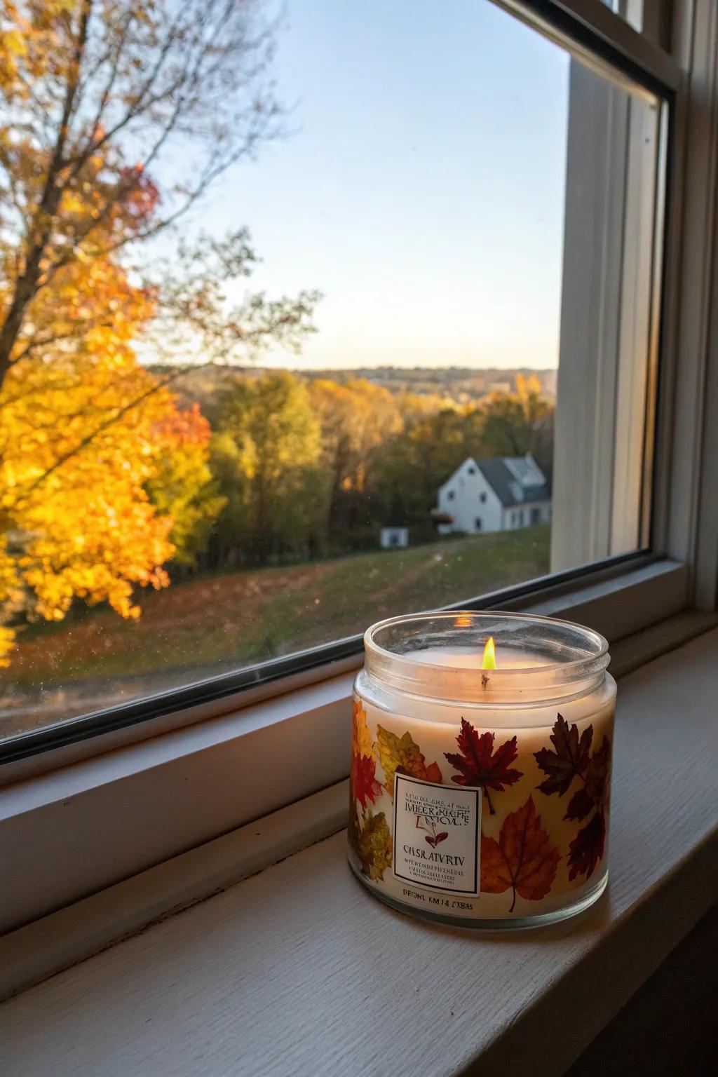 Seasonal candle labels that convey nature's splendor indoors.