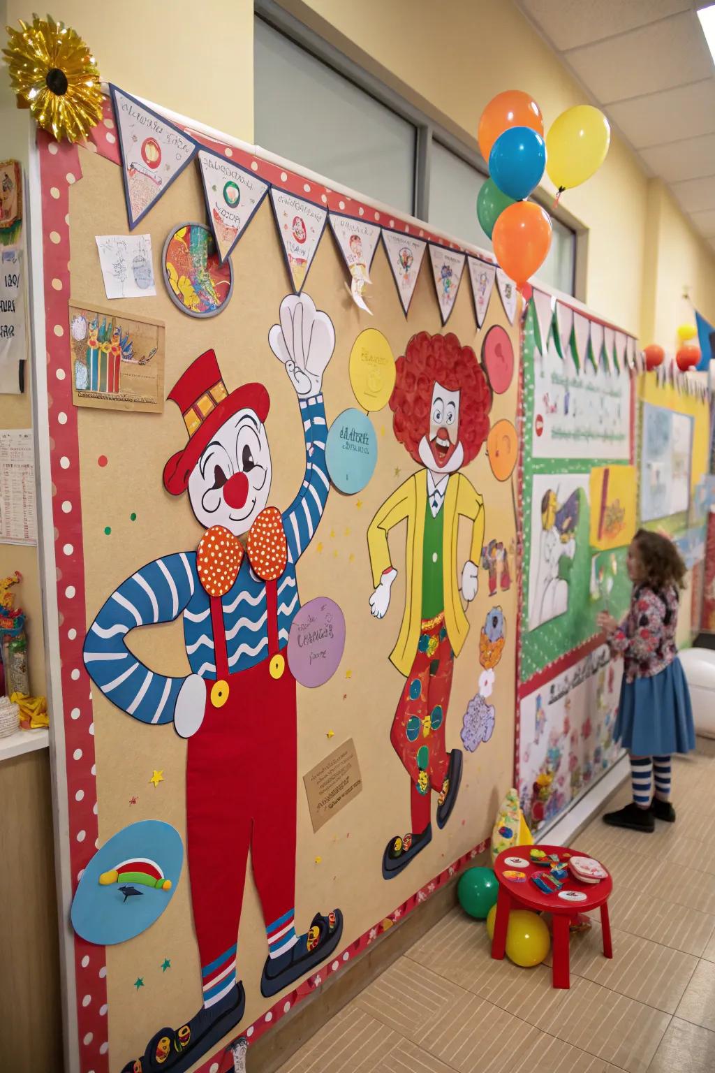 Comedians and artists contribute a touch of humor and appeal to the fair theme.