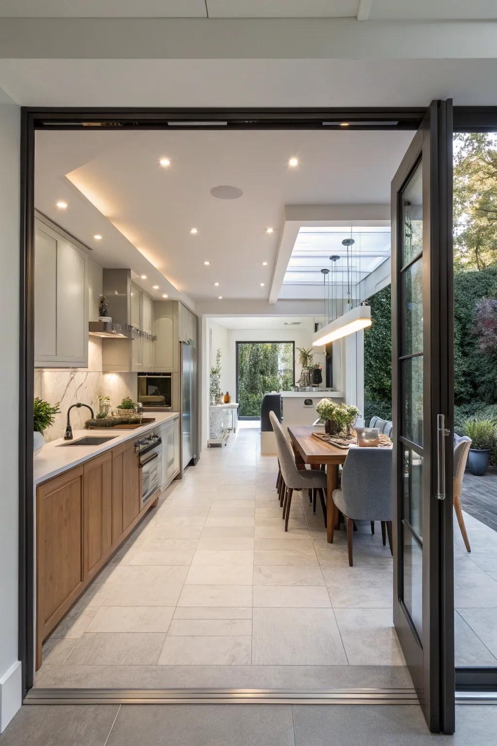 Smooth connectivity with modern serving hatches.