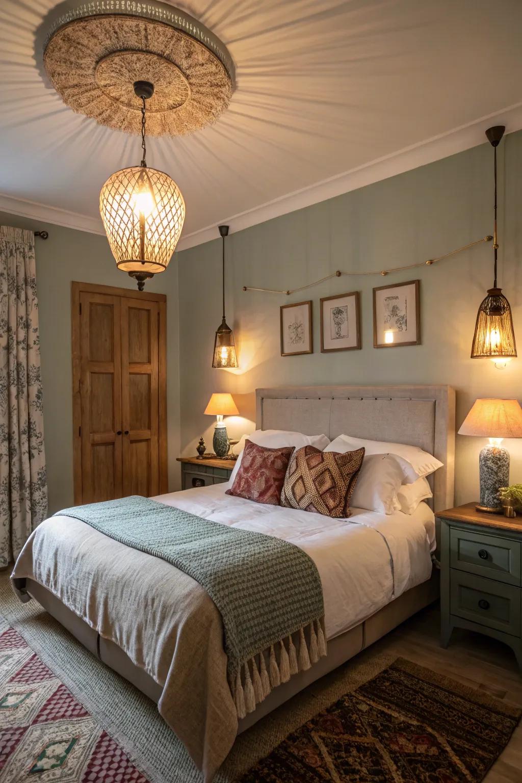 Soft lighting for a chill bedroom.