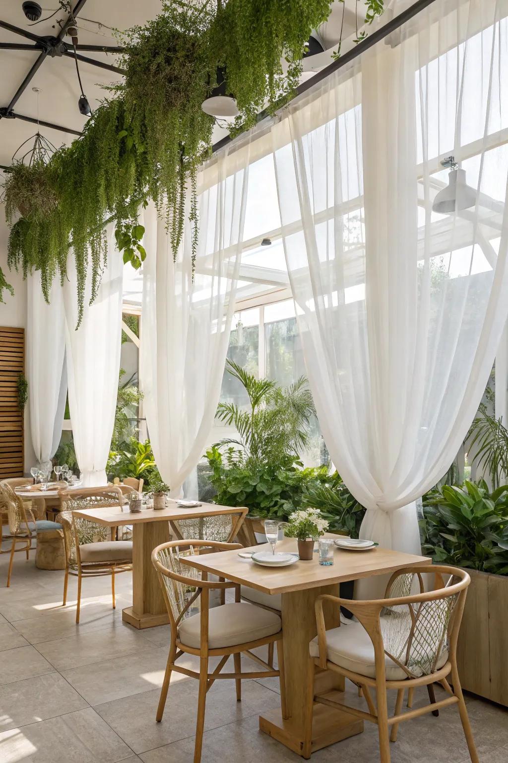 Delicate curtains for a breezy and bright atmosphere