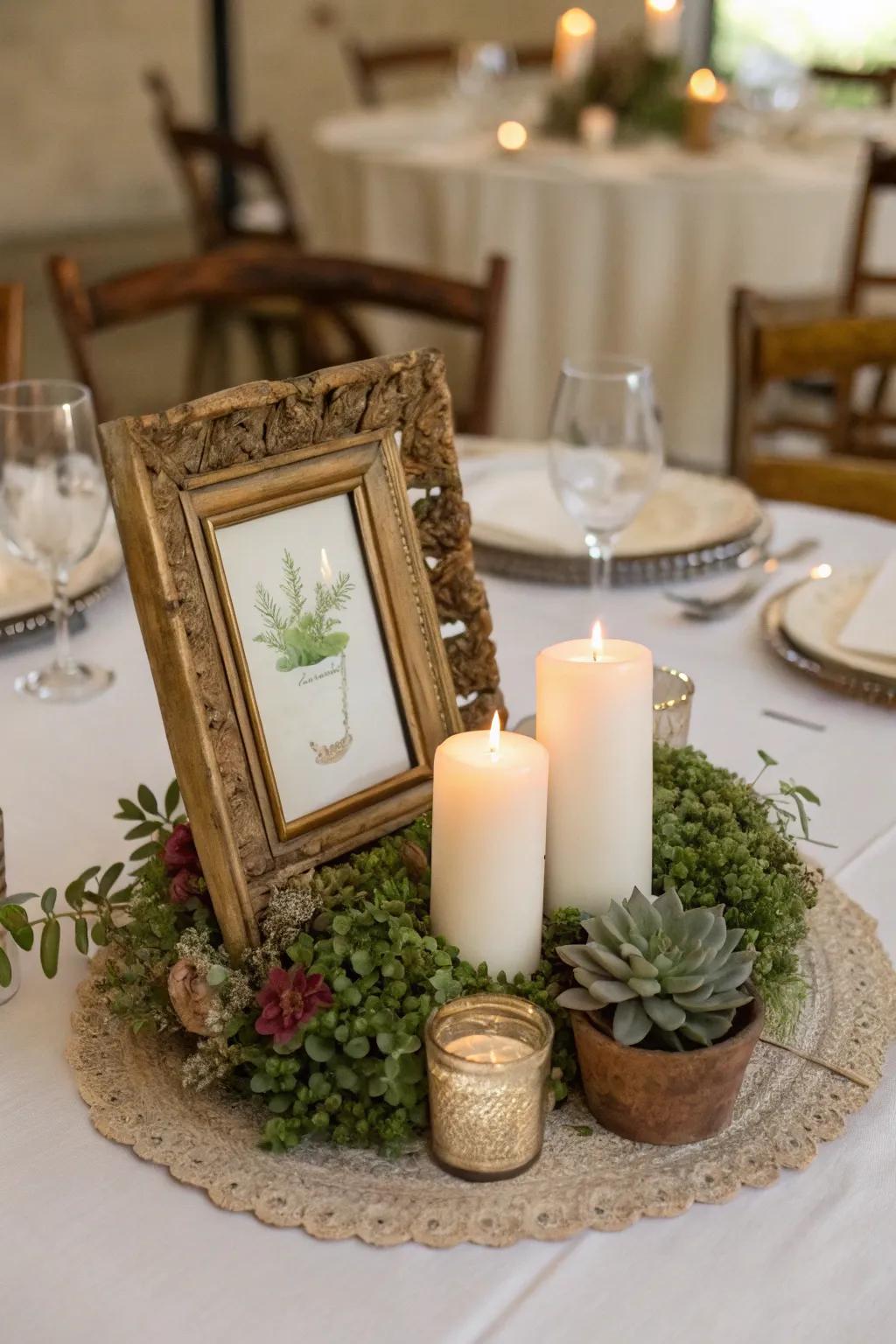 Artistic flair with a vintage edging centerpiece foundation.