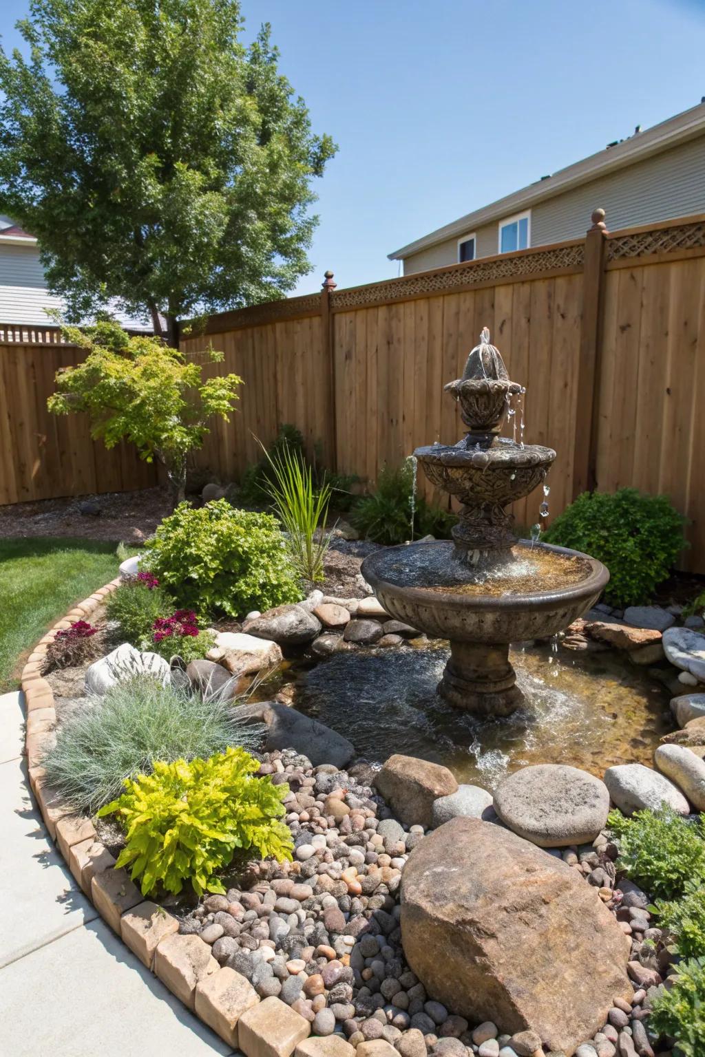 Water elements elevate the atmosphere of your outdoor space.