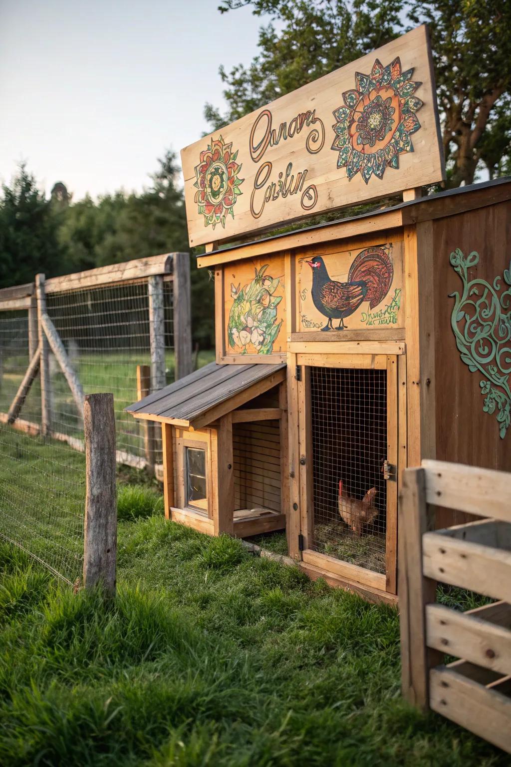 Personalized signs contribute an intimate and one-of-a-kind touch to your coop.