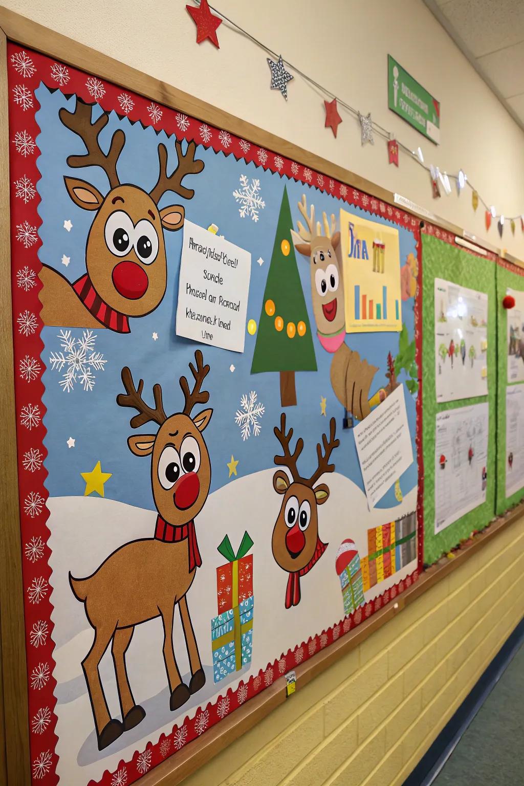 Convey delight with a whimsical antlered creature display.