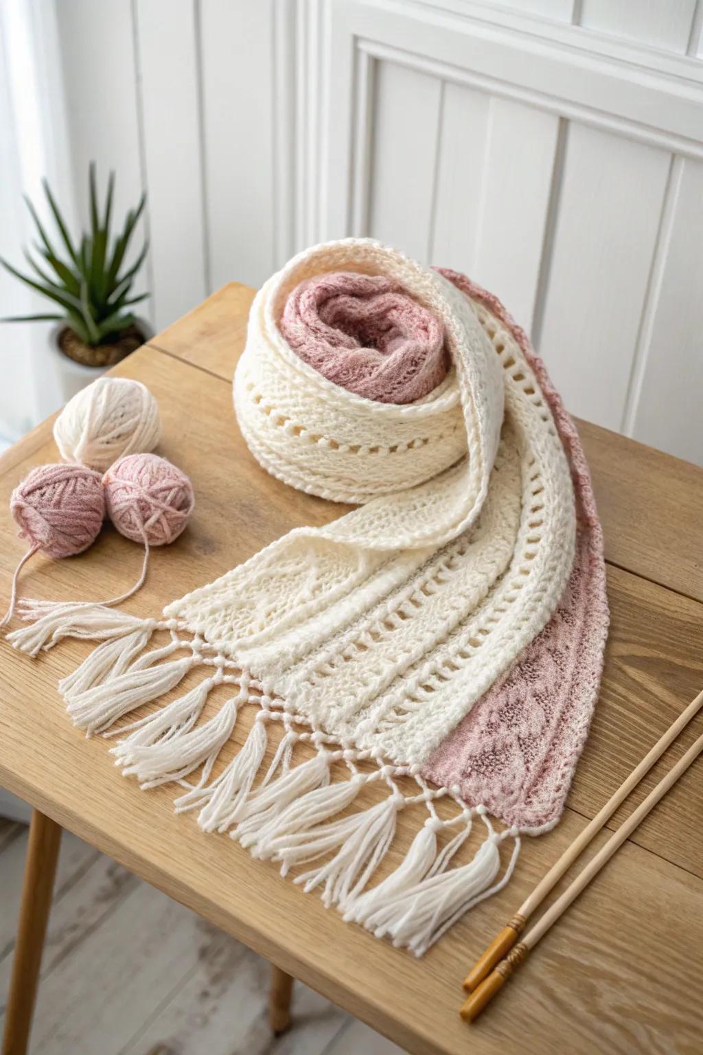 Envelop your friends in warmth and style with a hand-crafted knitted wrap.