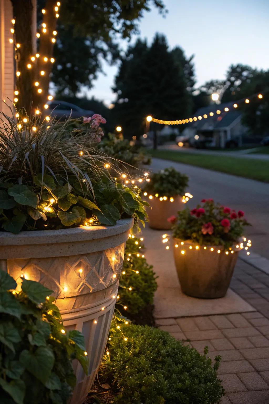 Glimmering illuminations contribute a bewitching nuance to your porch.