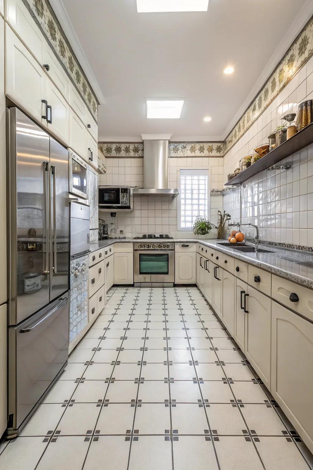 Traditional tile arrangements offer order and classic appeal.