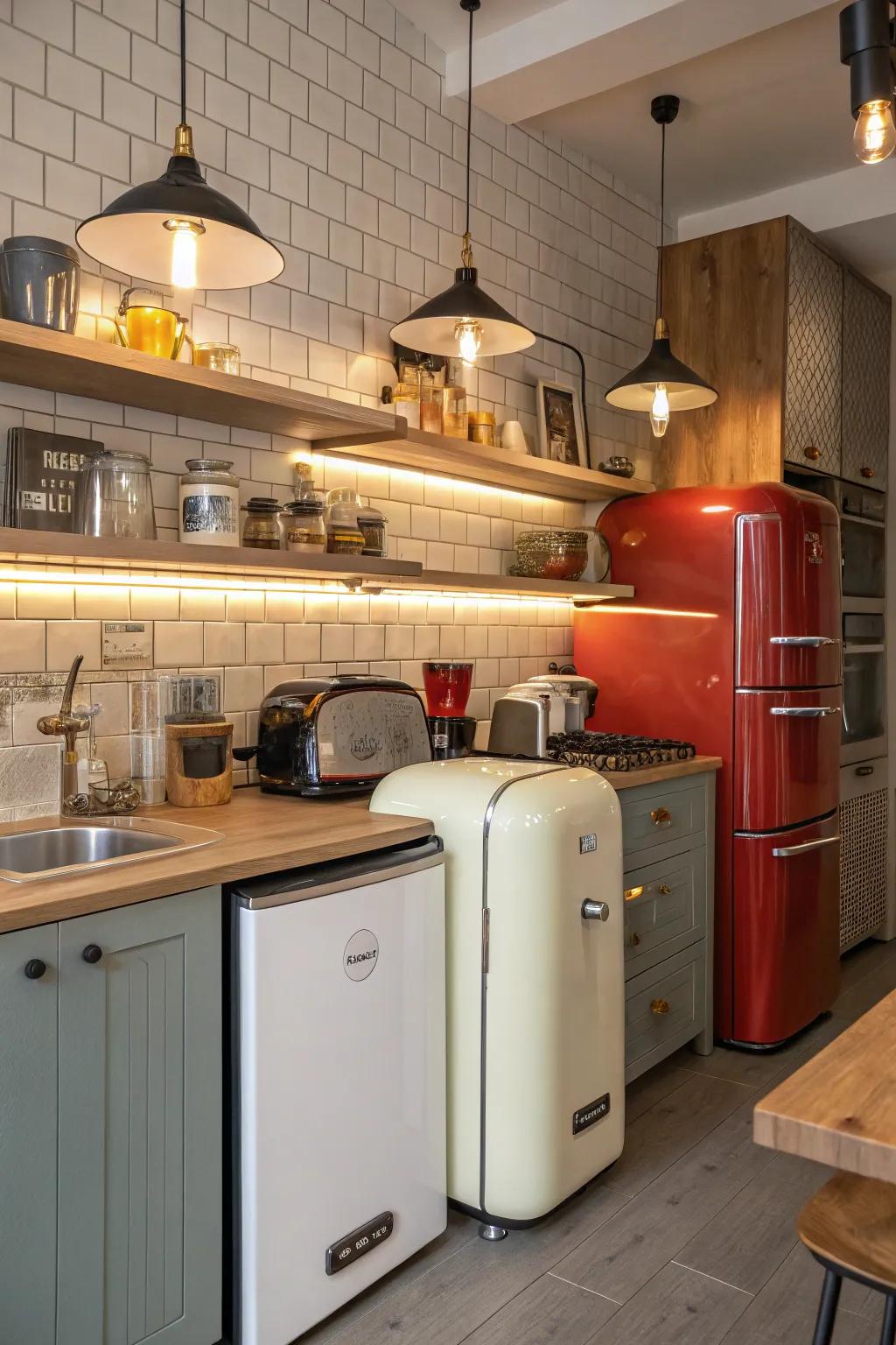 A varied combination of classic and contemporary components establishes a distinctive cooking area style.