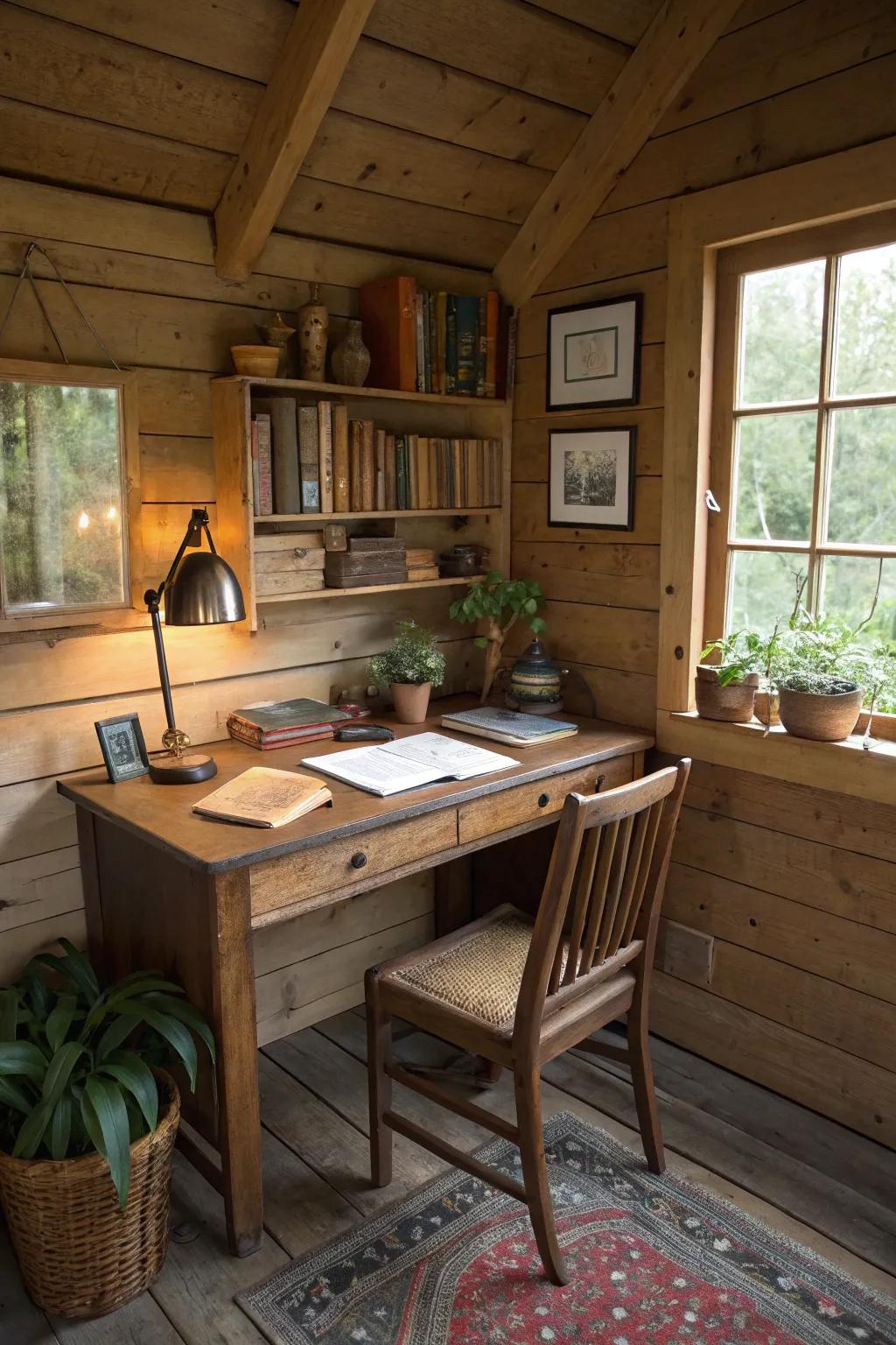 Find inspiration in a private shed writer's retreat.