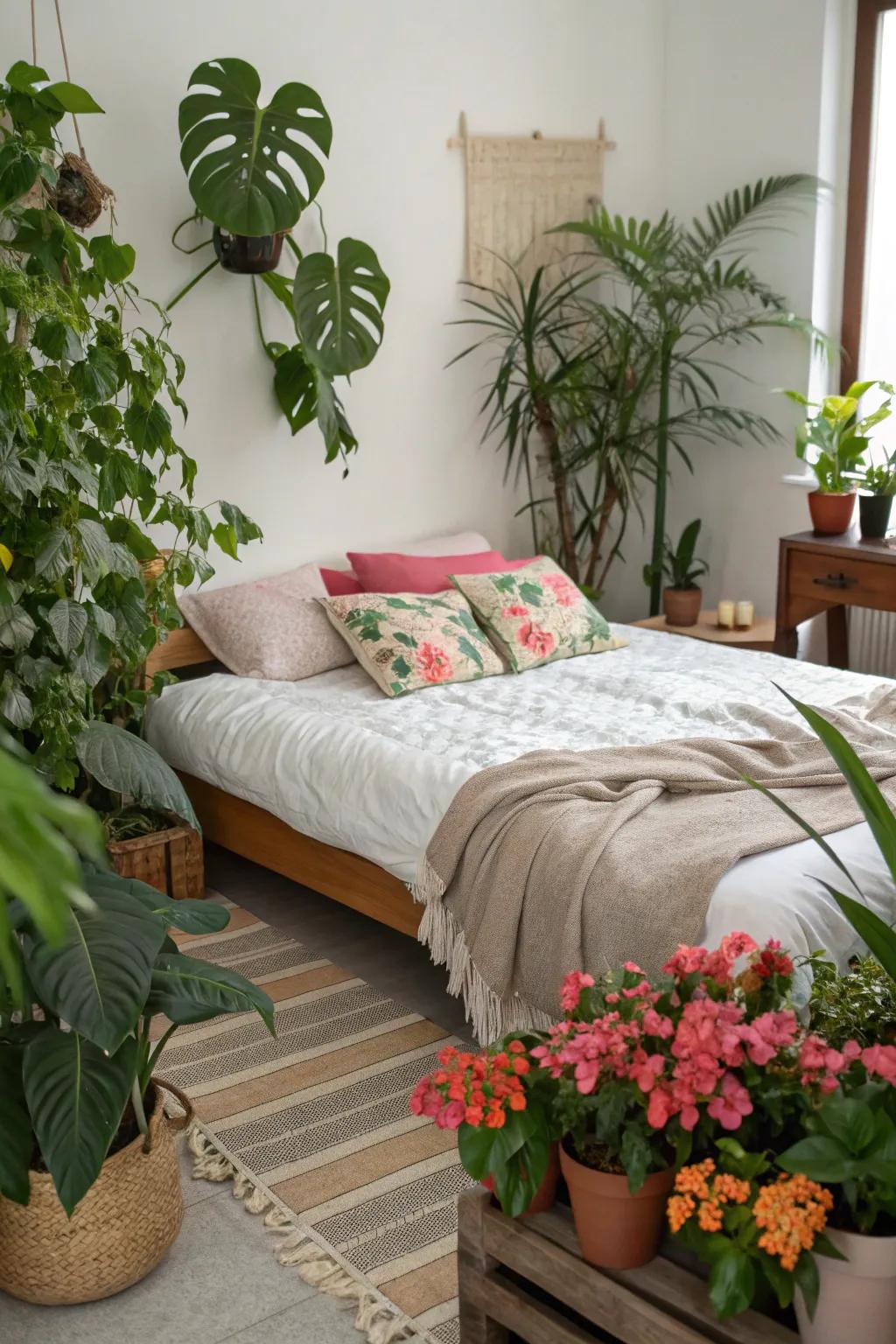 Indoor plants breathe freshness into a room’s corner.