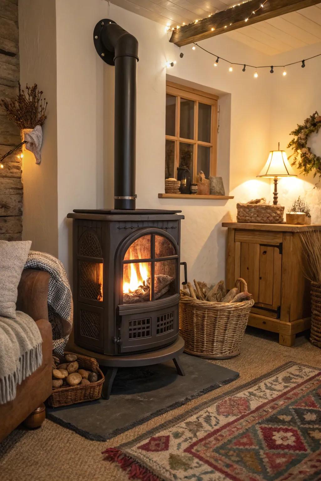 Ambient lighting boosts the warmth radiating from your heat source.