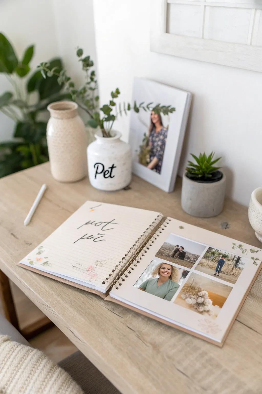 Celebrate the affection and happiness pets bring to your life with a dedicated scrapbook section.