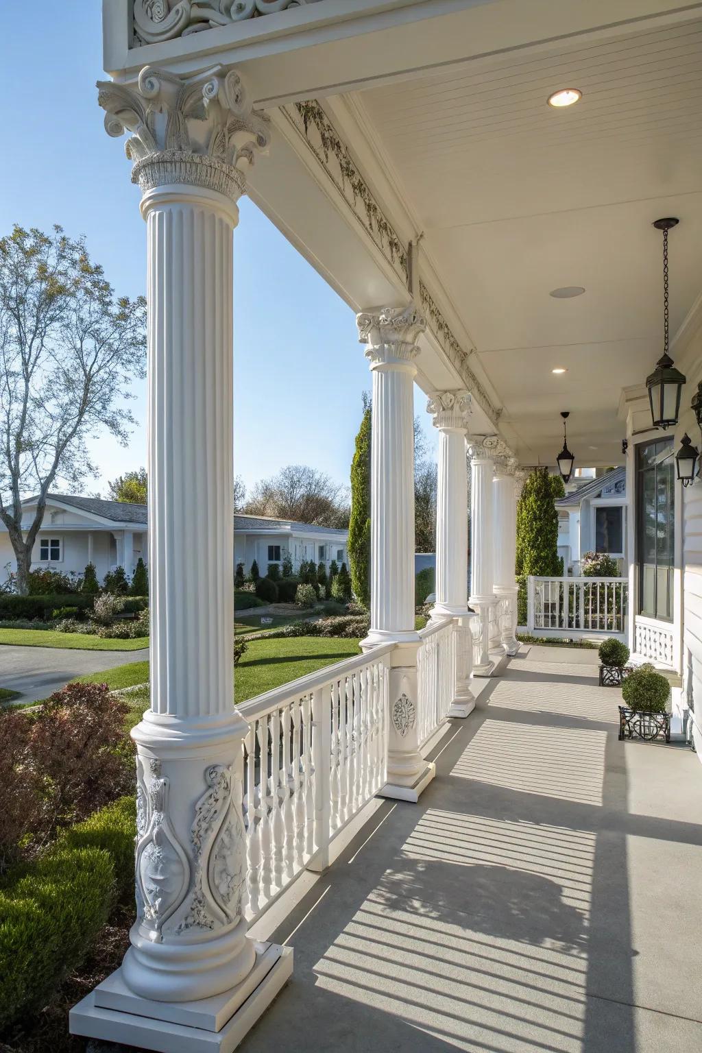 Chic uprights add a touch of classic elegance to your porch.