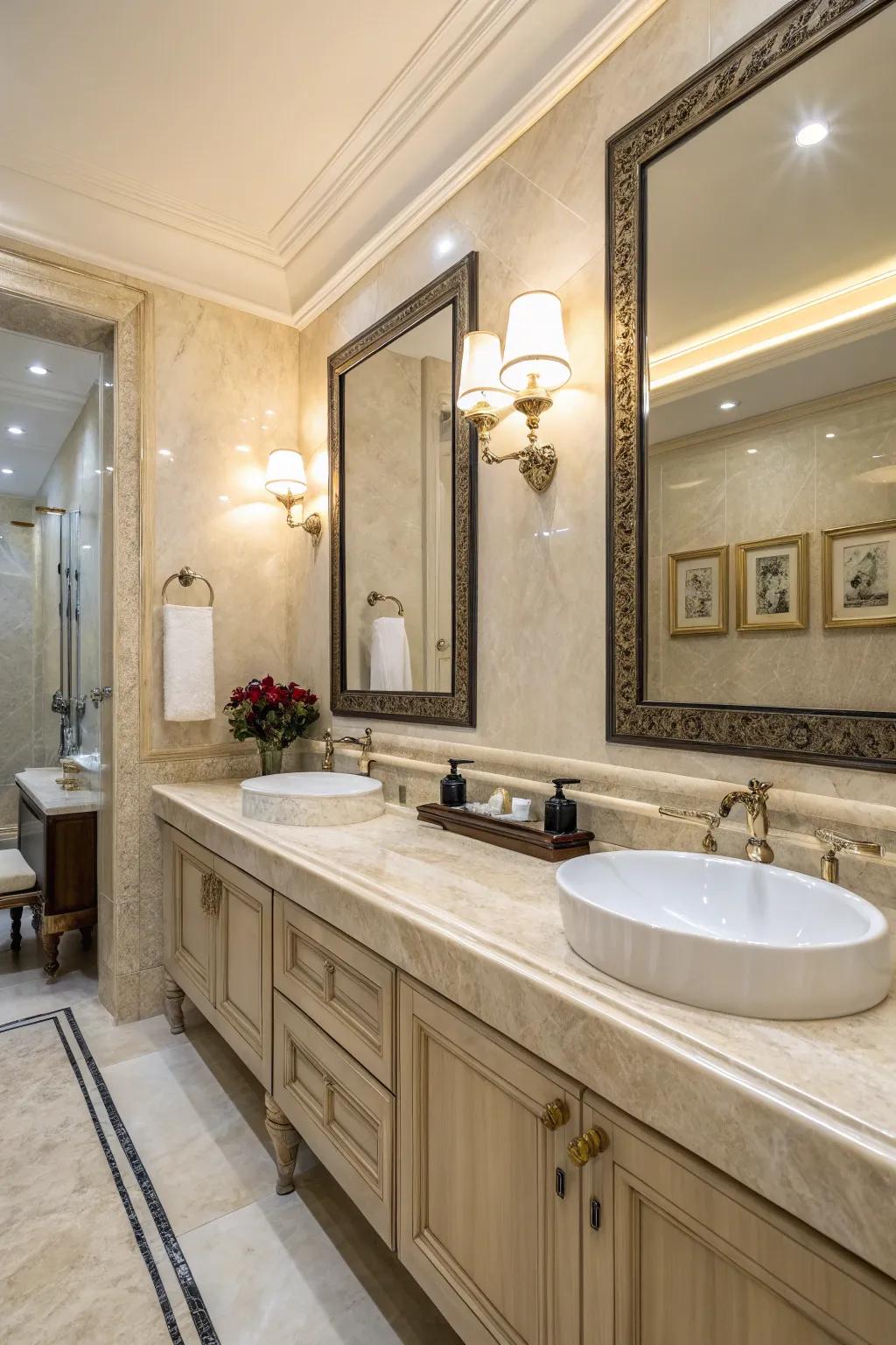 Timeless meets contemporary with ivory dream marble.