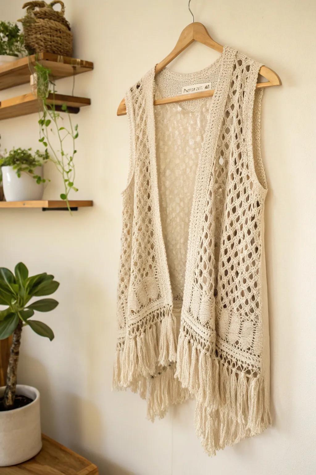 Airy-weave elegance: a hint of bohemian appeal for your minimalist wardrobe.