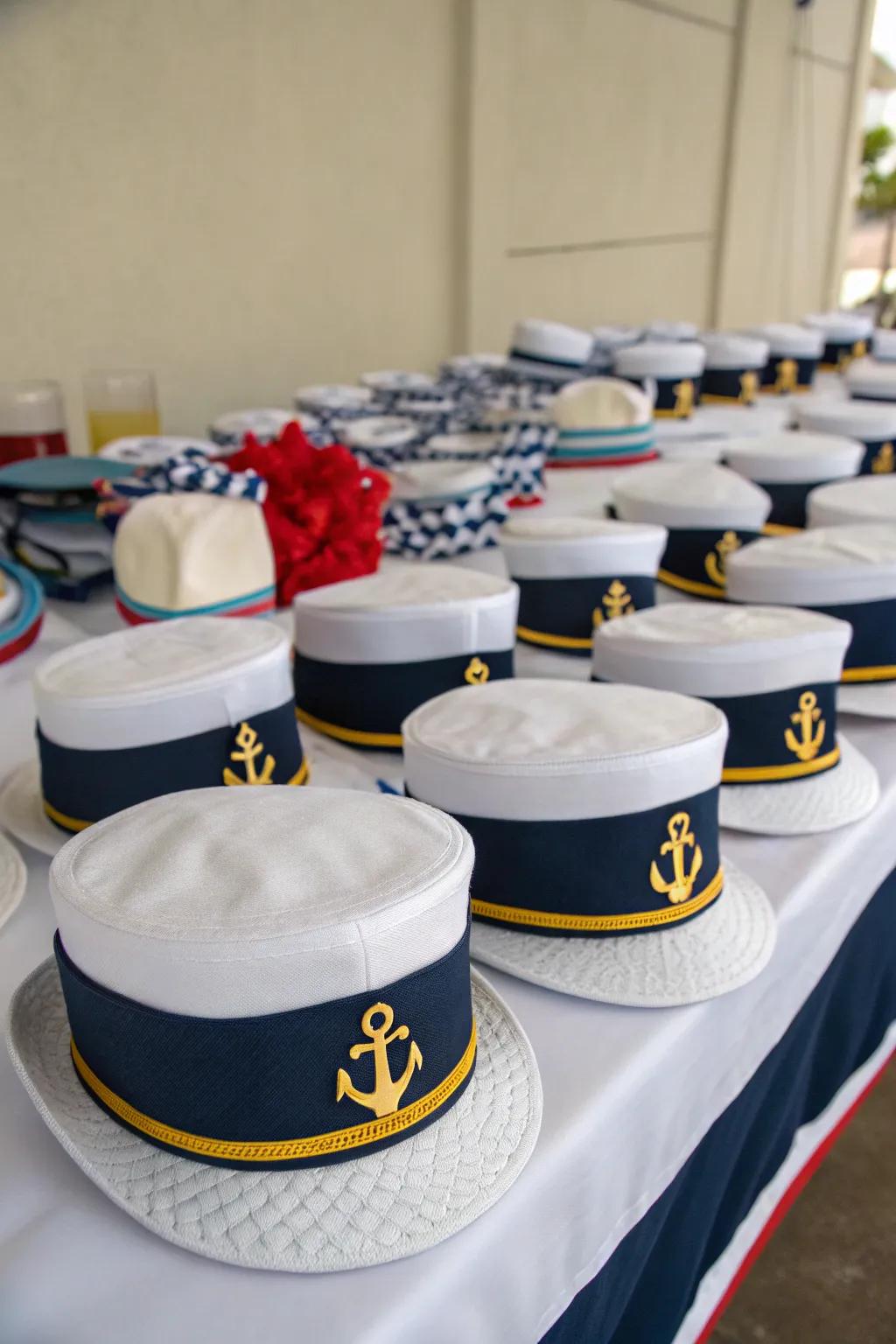 Mariner caps render enjoyable and indelible celebration keepsakes.