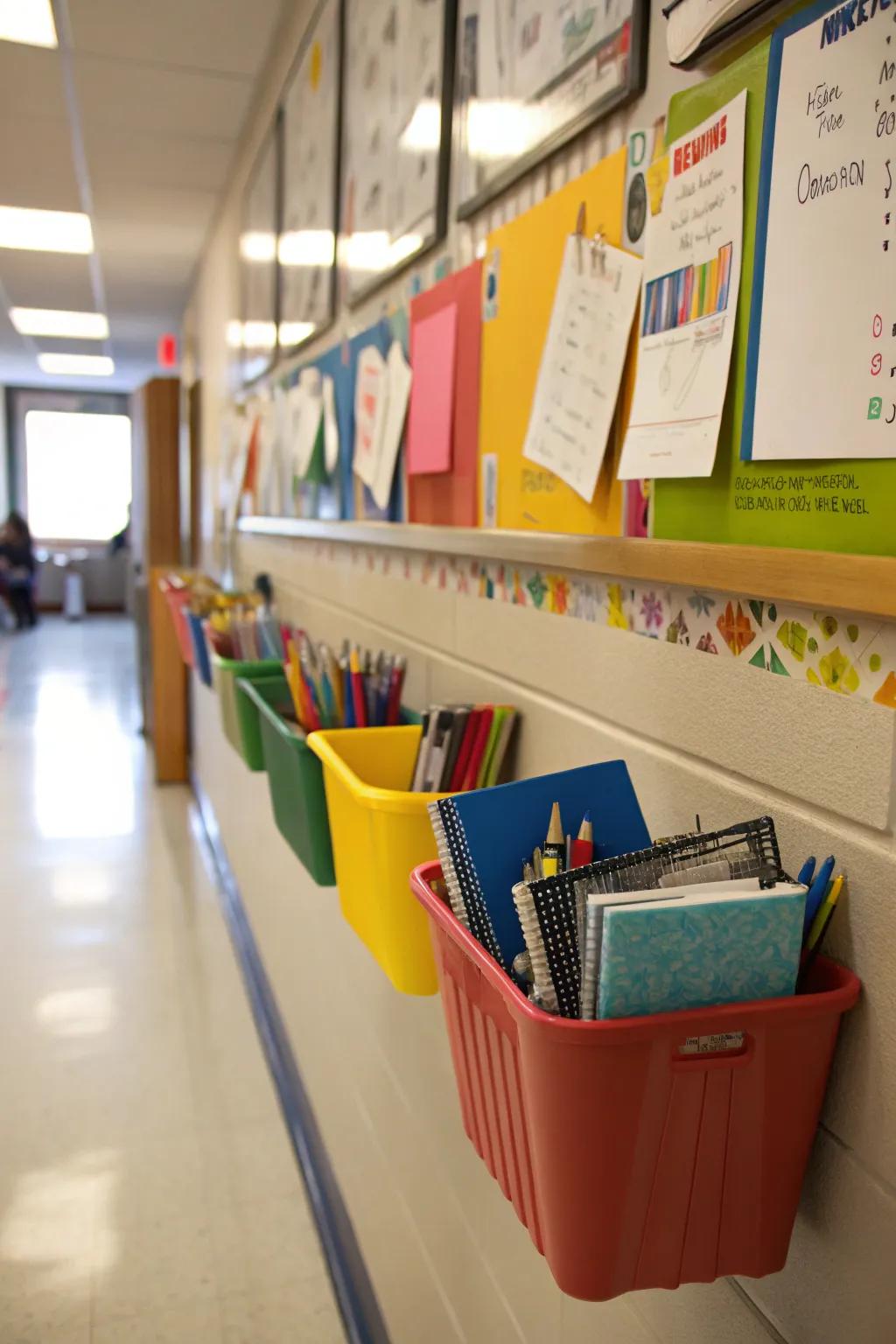 Transform waste containers into budget-friendly cubbies.