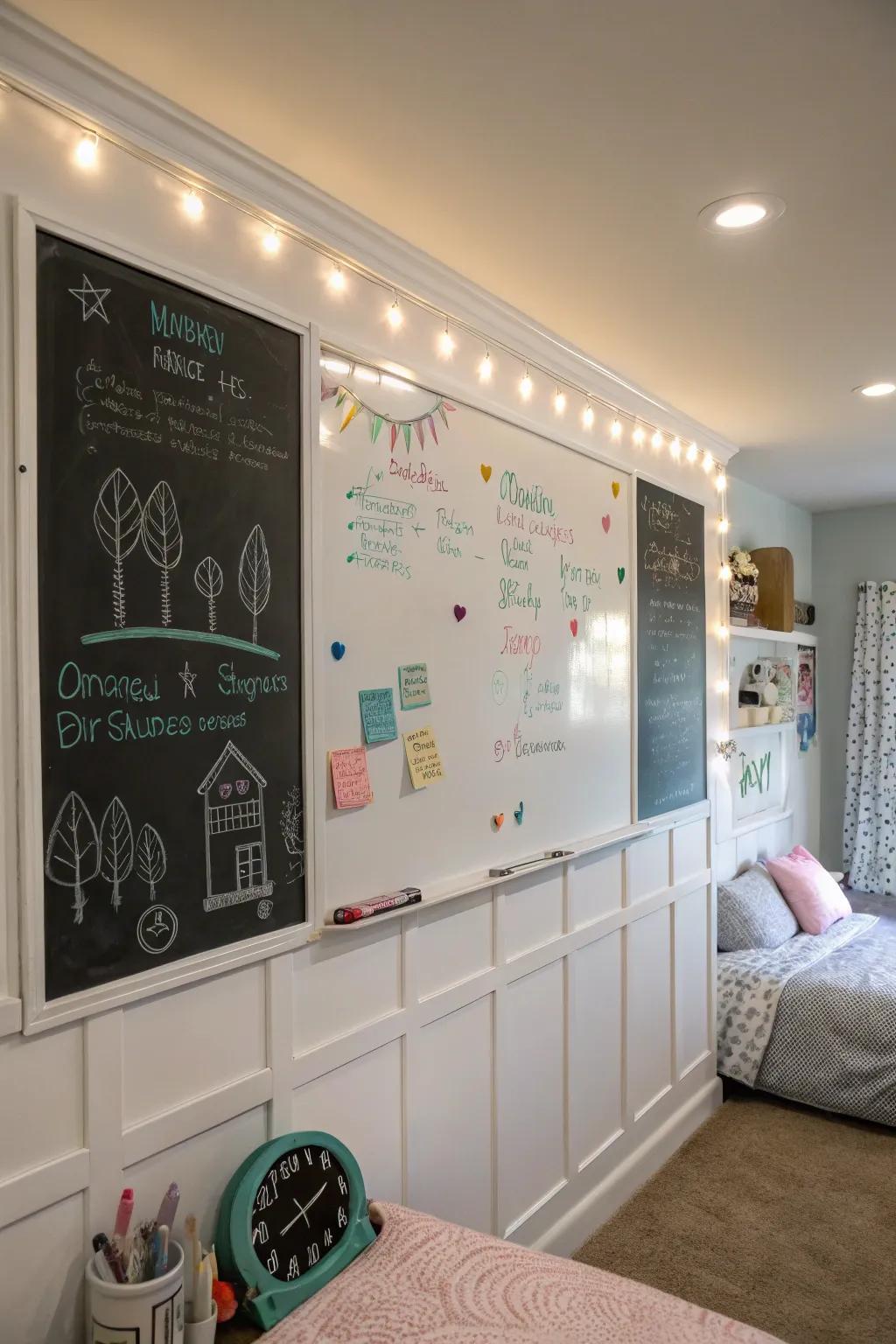 Get creative with a stylish drawing board and whiteboard combination.