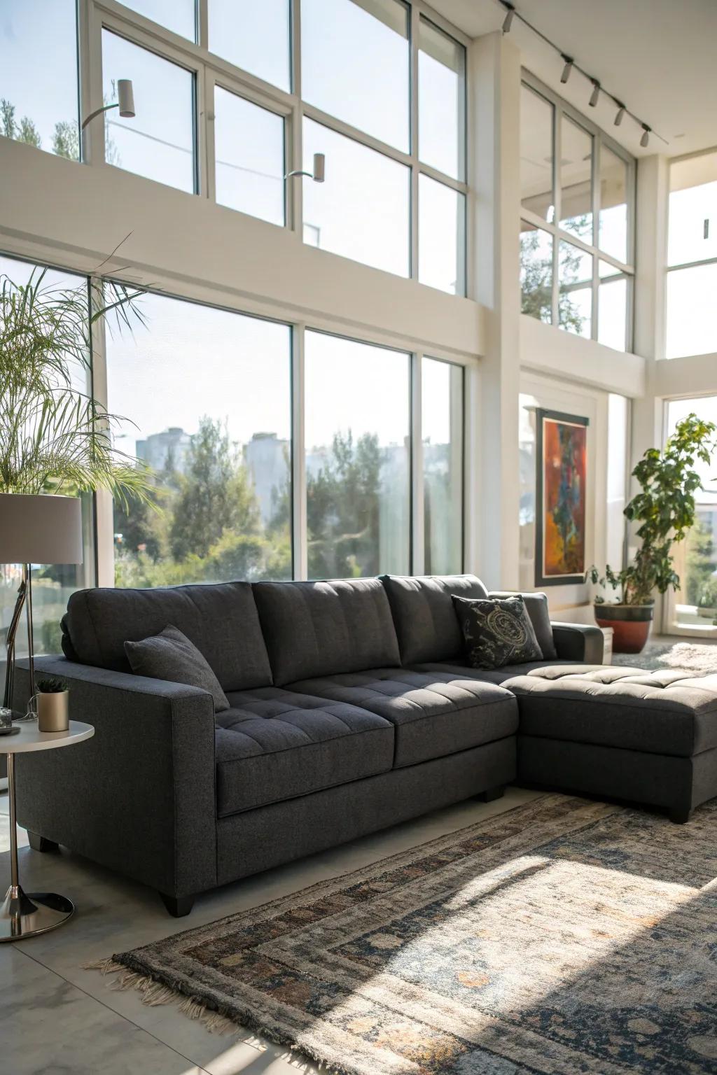 Natural illumination enhances the allure of your sectional.