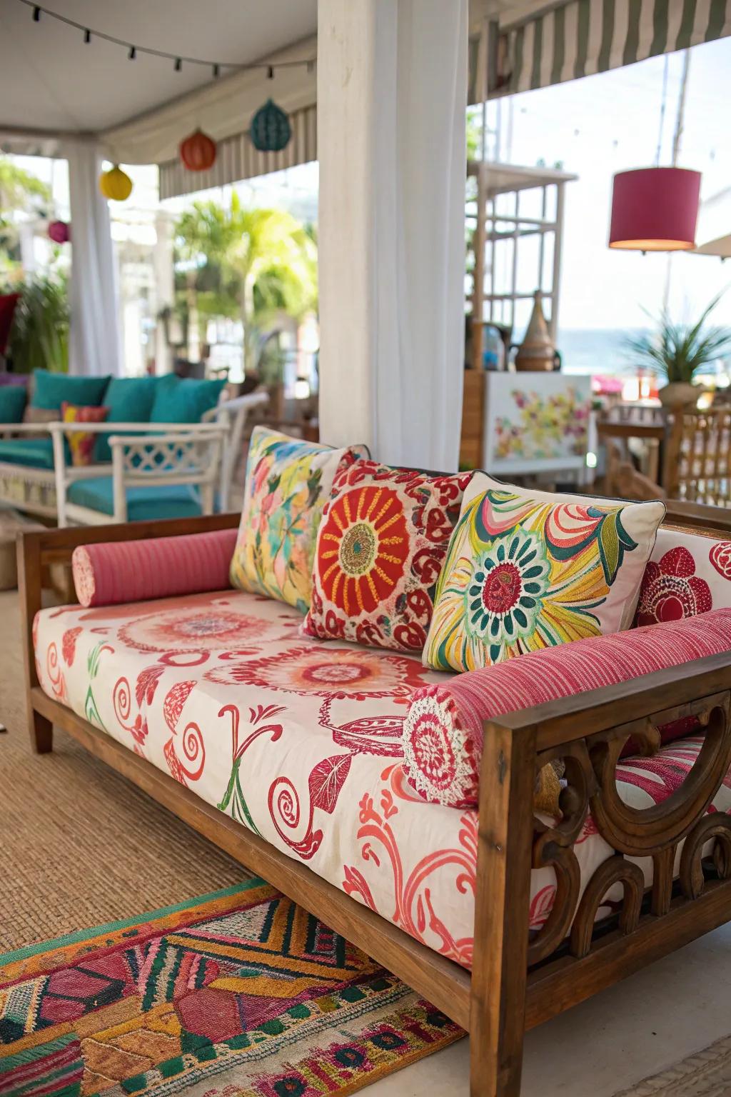 Striking shades transform this daybed into a point of interest.