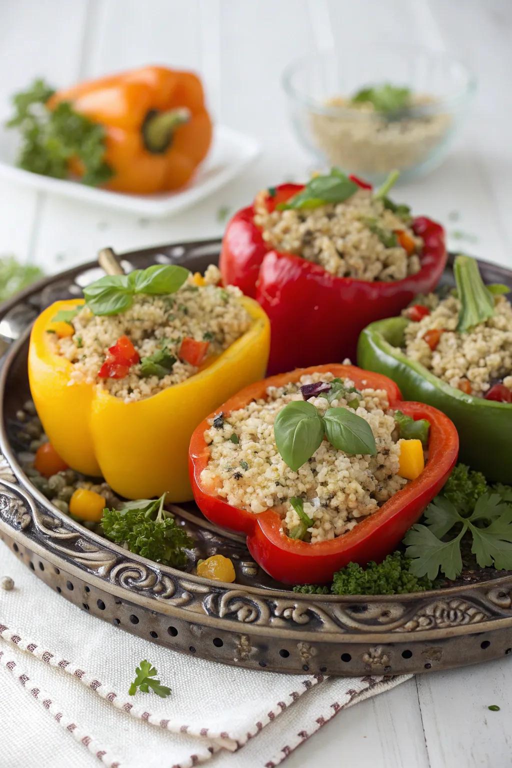 Celebration bell peppers, a vibrant and wholesome holiday option.