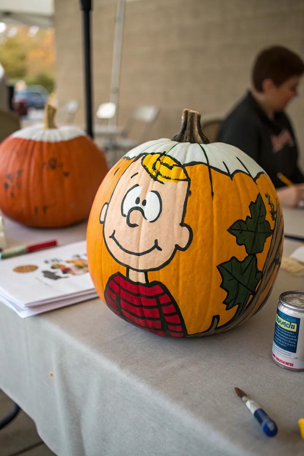 Delight your visitors with pumpkins showcasing their cherished characters.