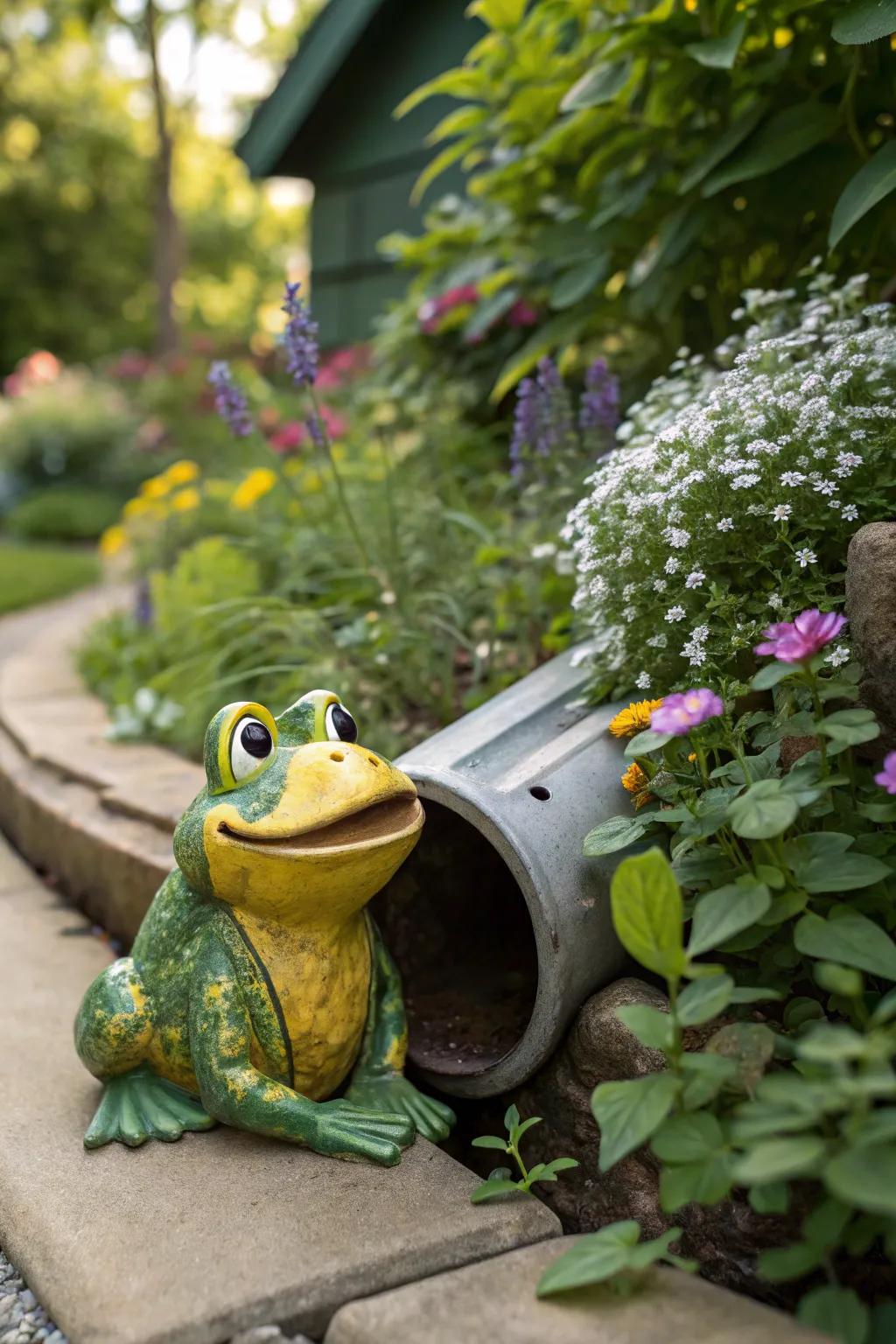 Quirky figures inject playfulness into your garden setting.
