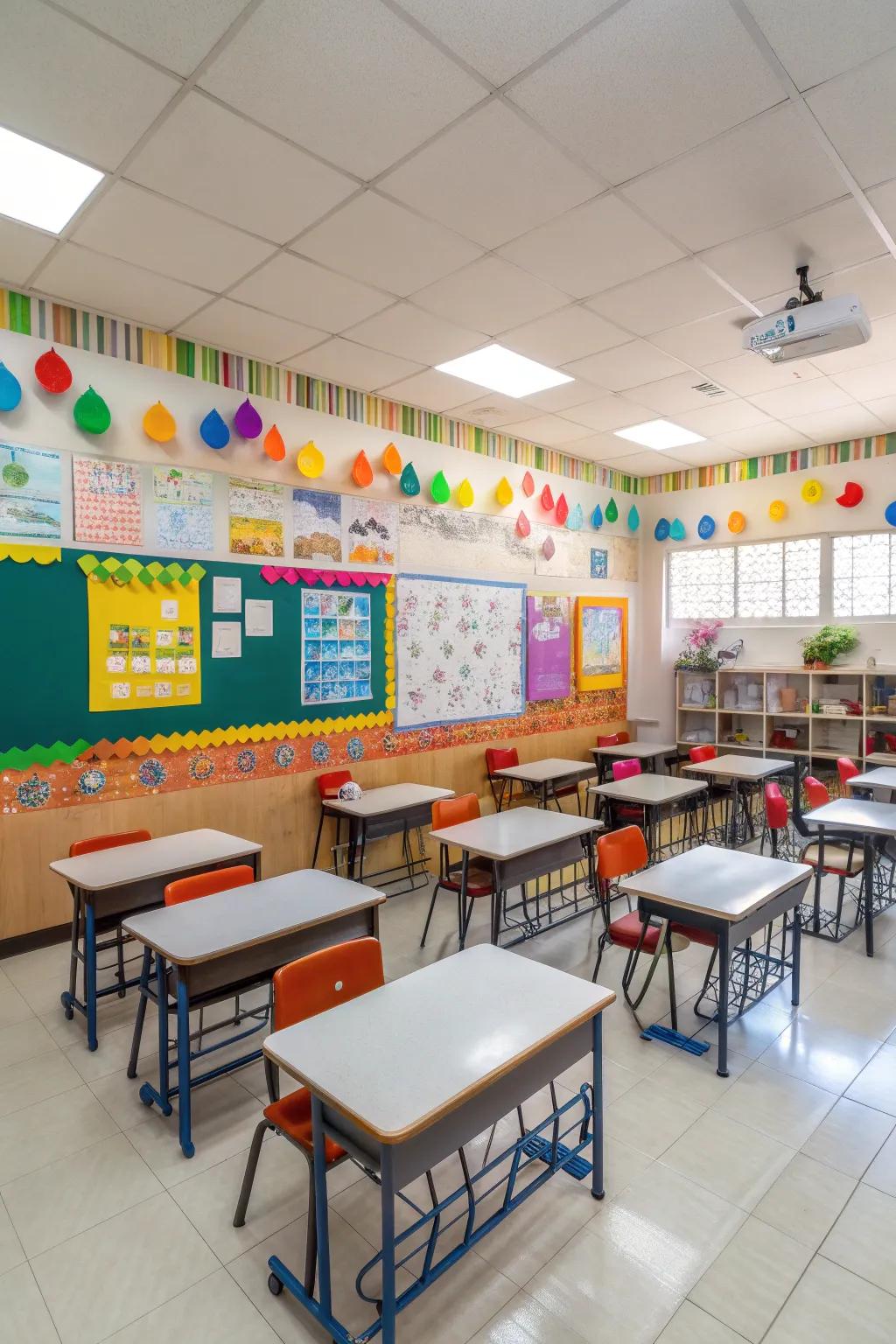 Themed desk arrangements add excitement to the classroom.