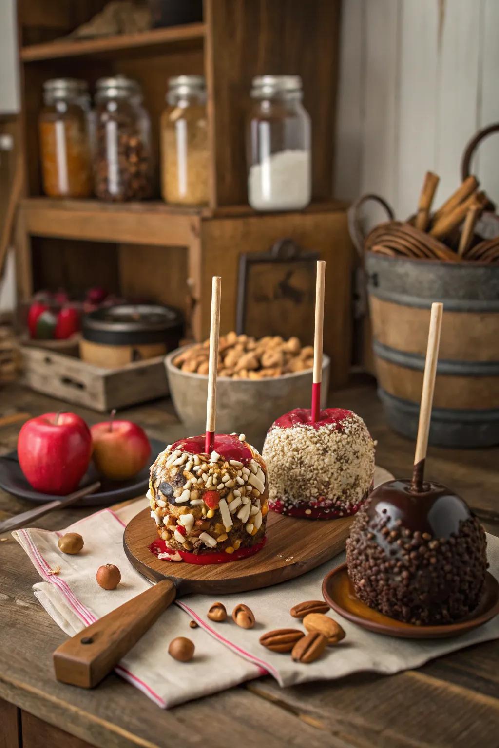 Fun gourmet candied apples ideal for any occasion.