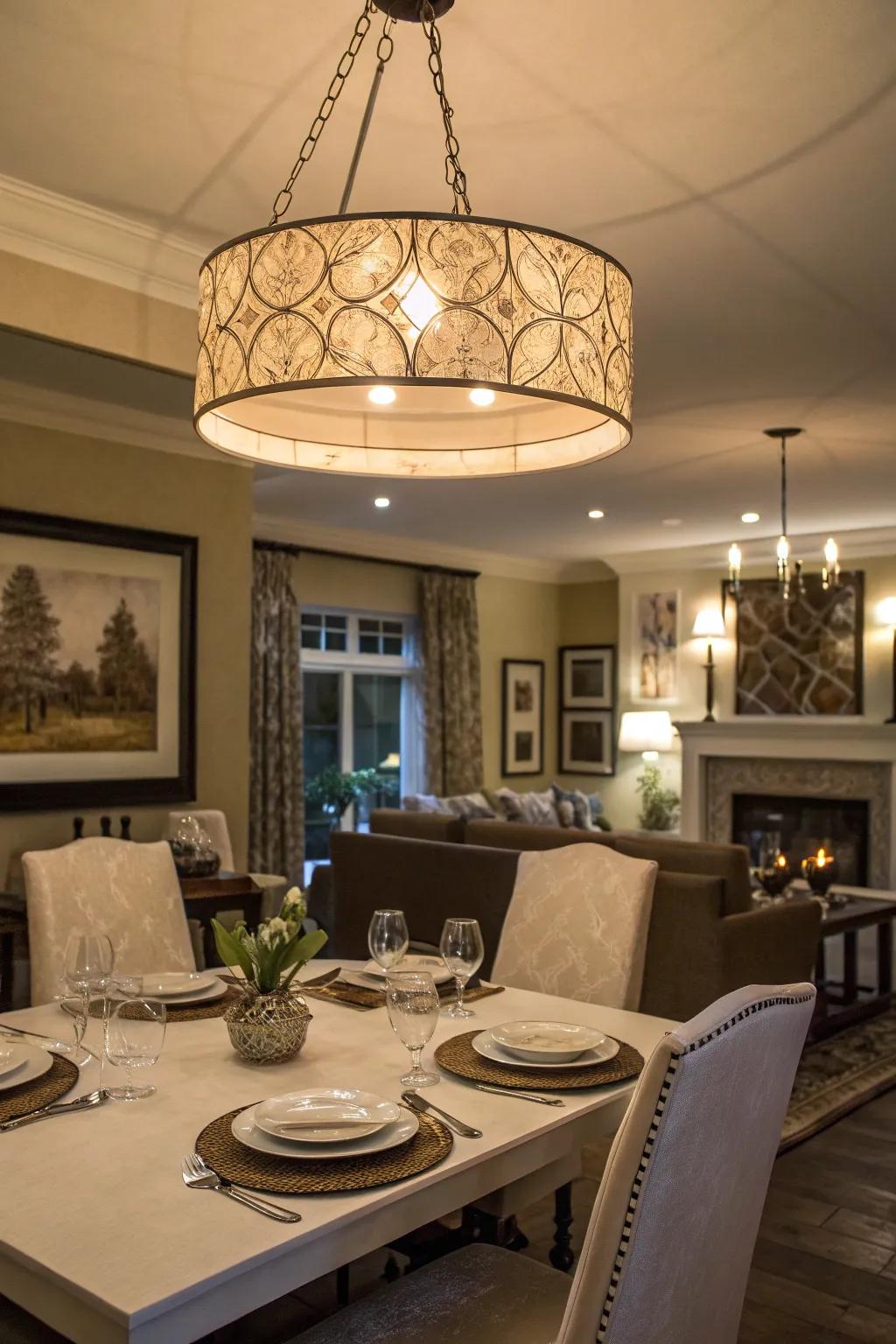 Illuminate your dining area with a statement fixture.