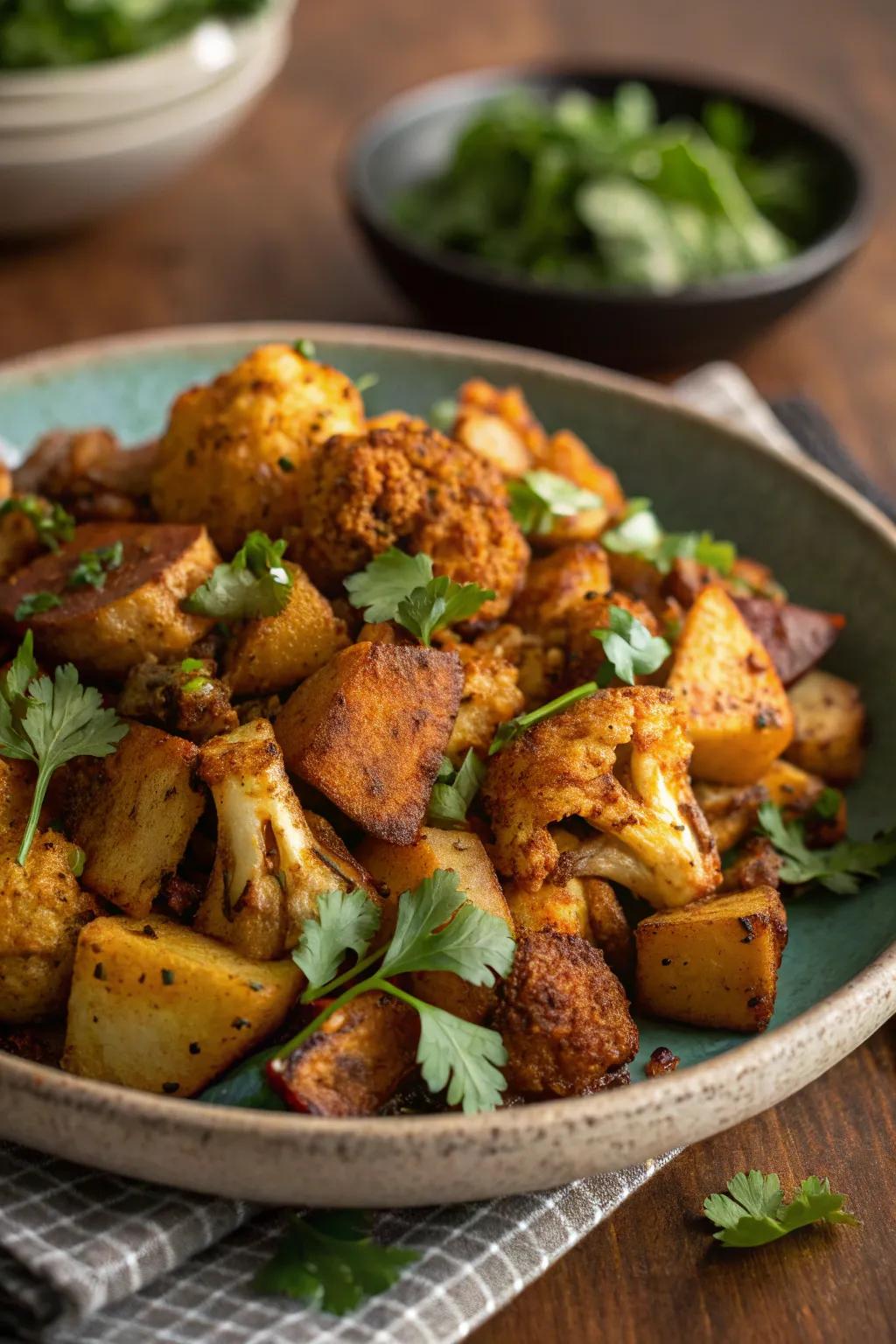 Great roasted aloo gobi giving you a new take on old classics.