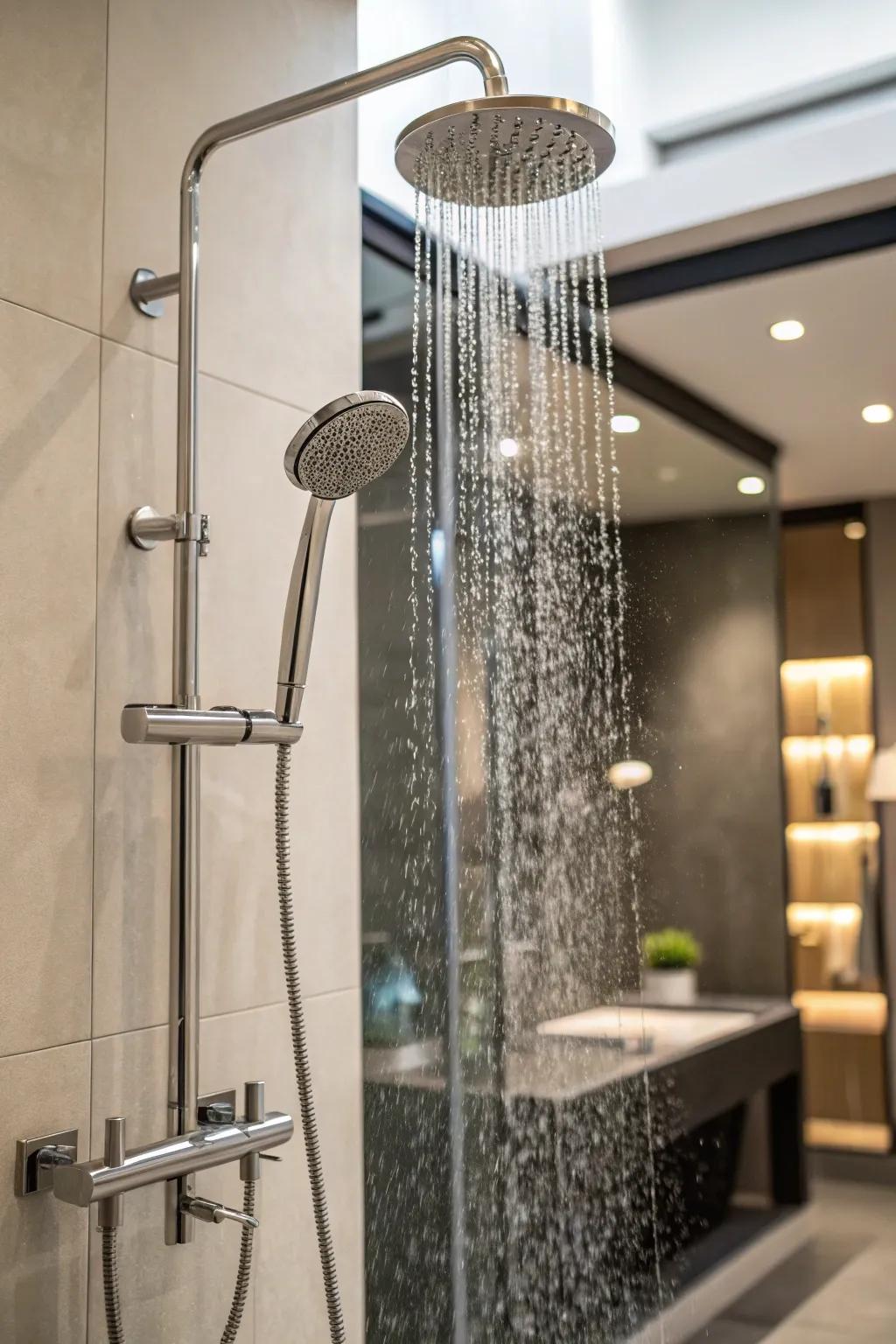Make your shower time just how you like it with changeable shower heads.