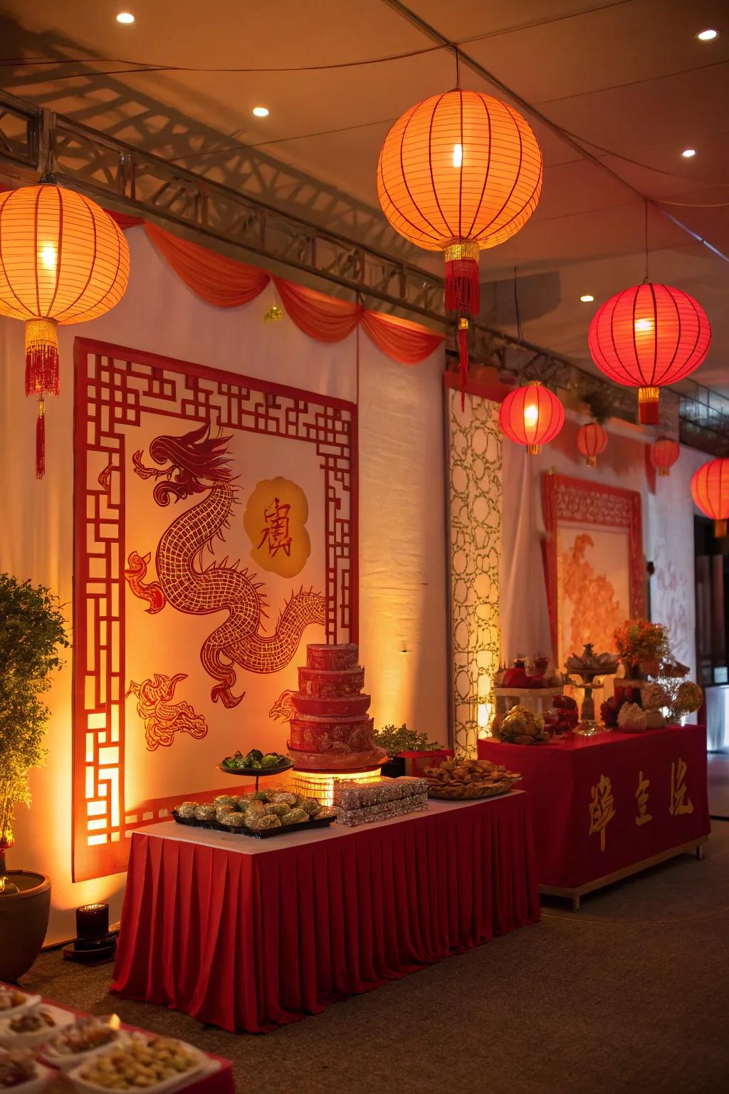 Mystical illumination casts a magical radiance over the celebration.