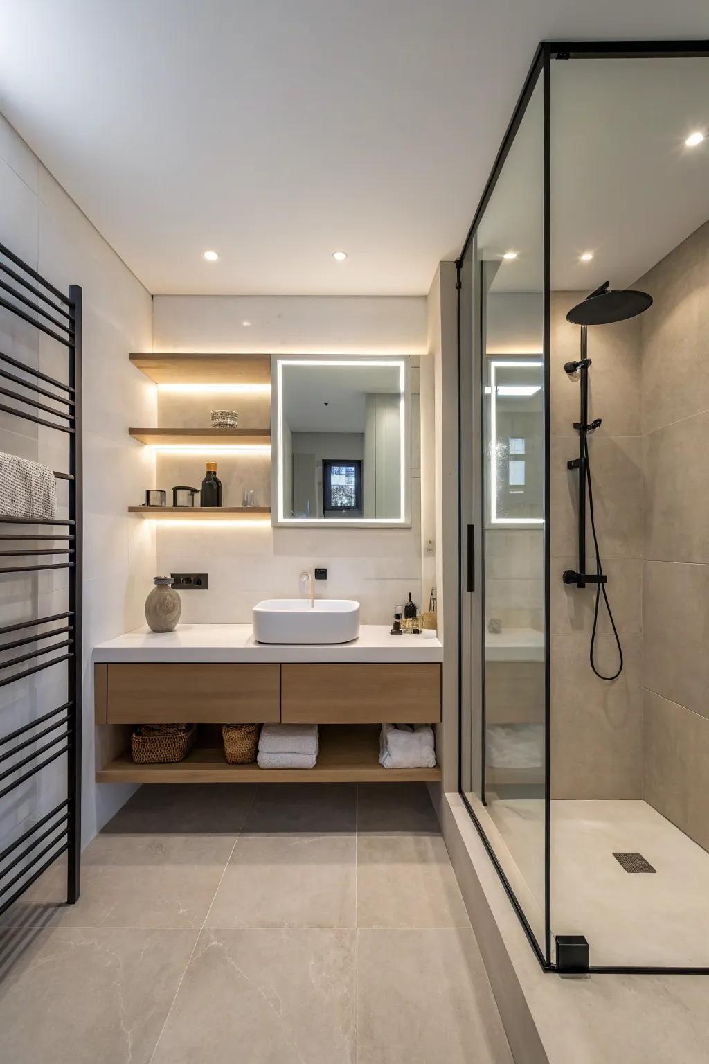 Simple design fosters a peaceful, tidy environment.