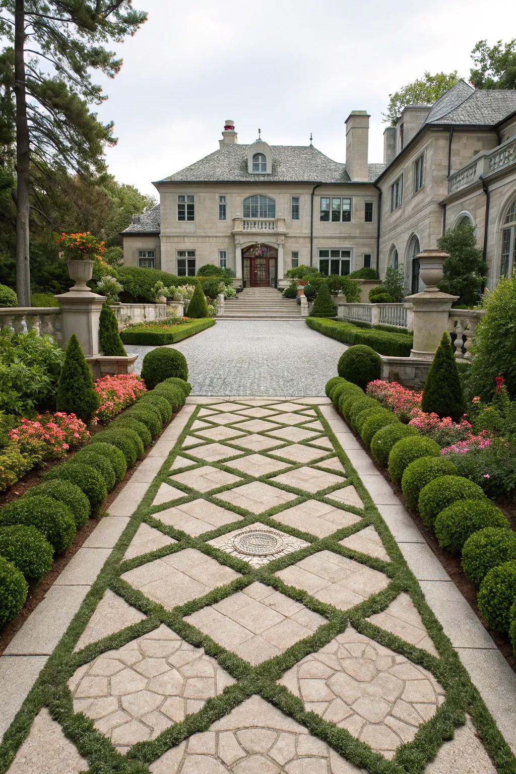Balanced designs establish a refined and elegant driveway.