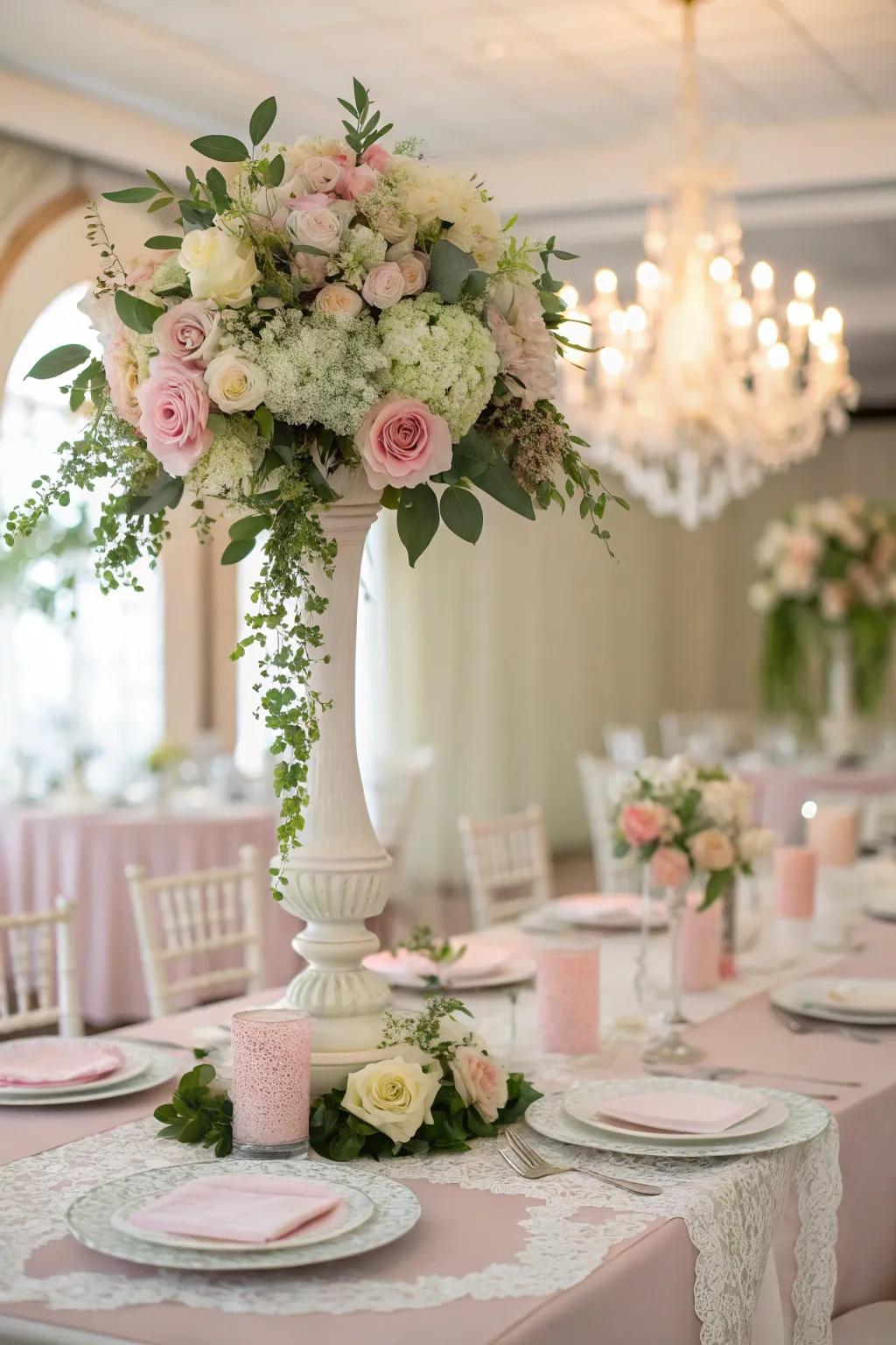 Pastel colors deliver a gentle elegance to the table