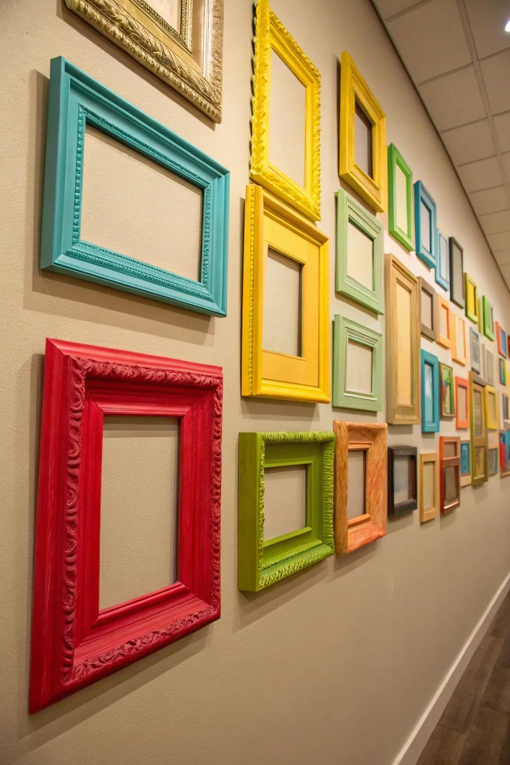 Pigmented frames injecting a burst of color into the area.
