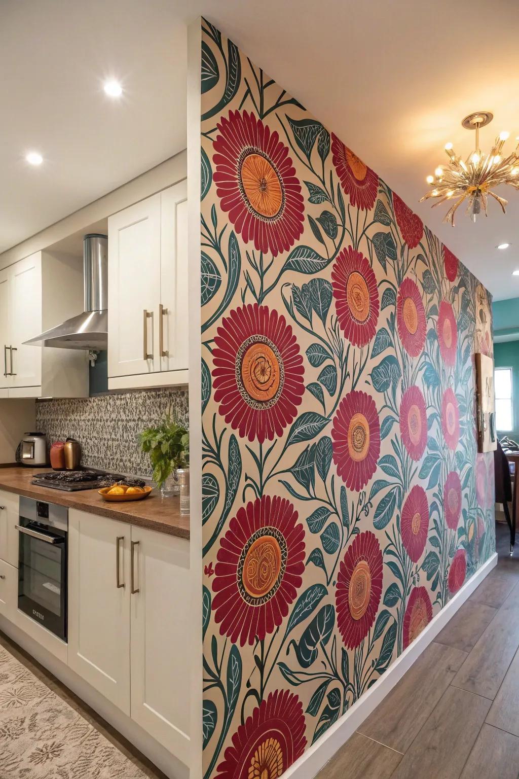A highlight wall lends drama to your kitchen's style.