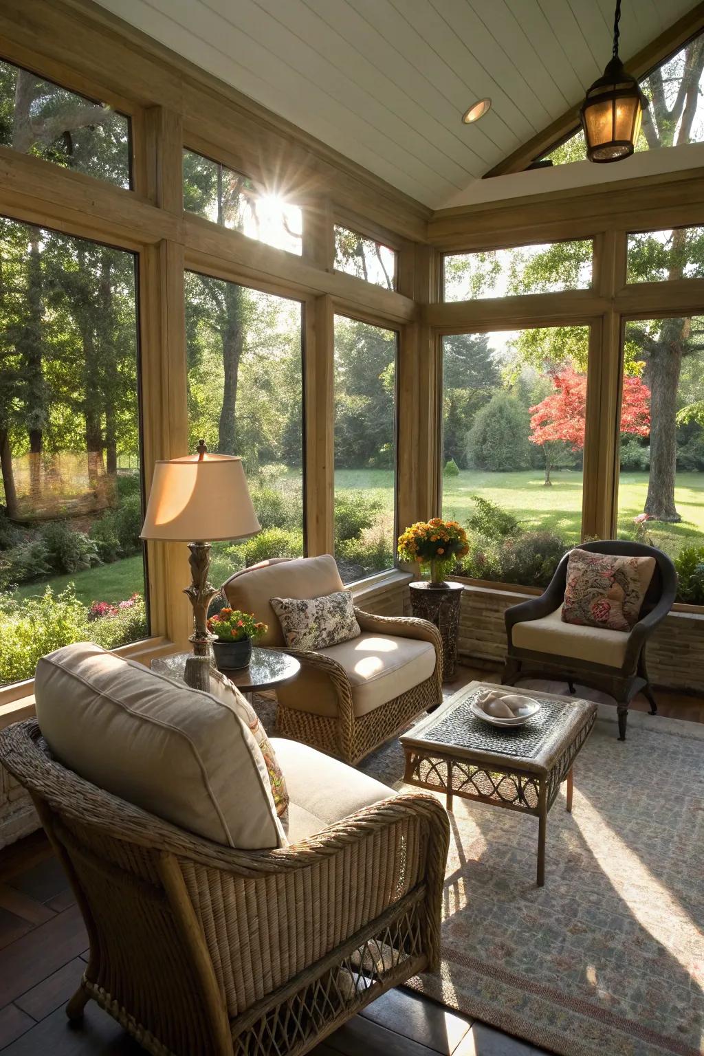 Indulge in tranquil comfort within a sun-drenched room setting.