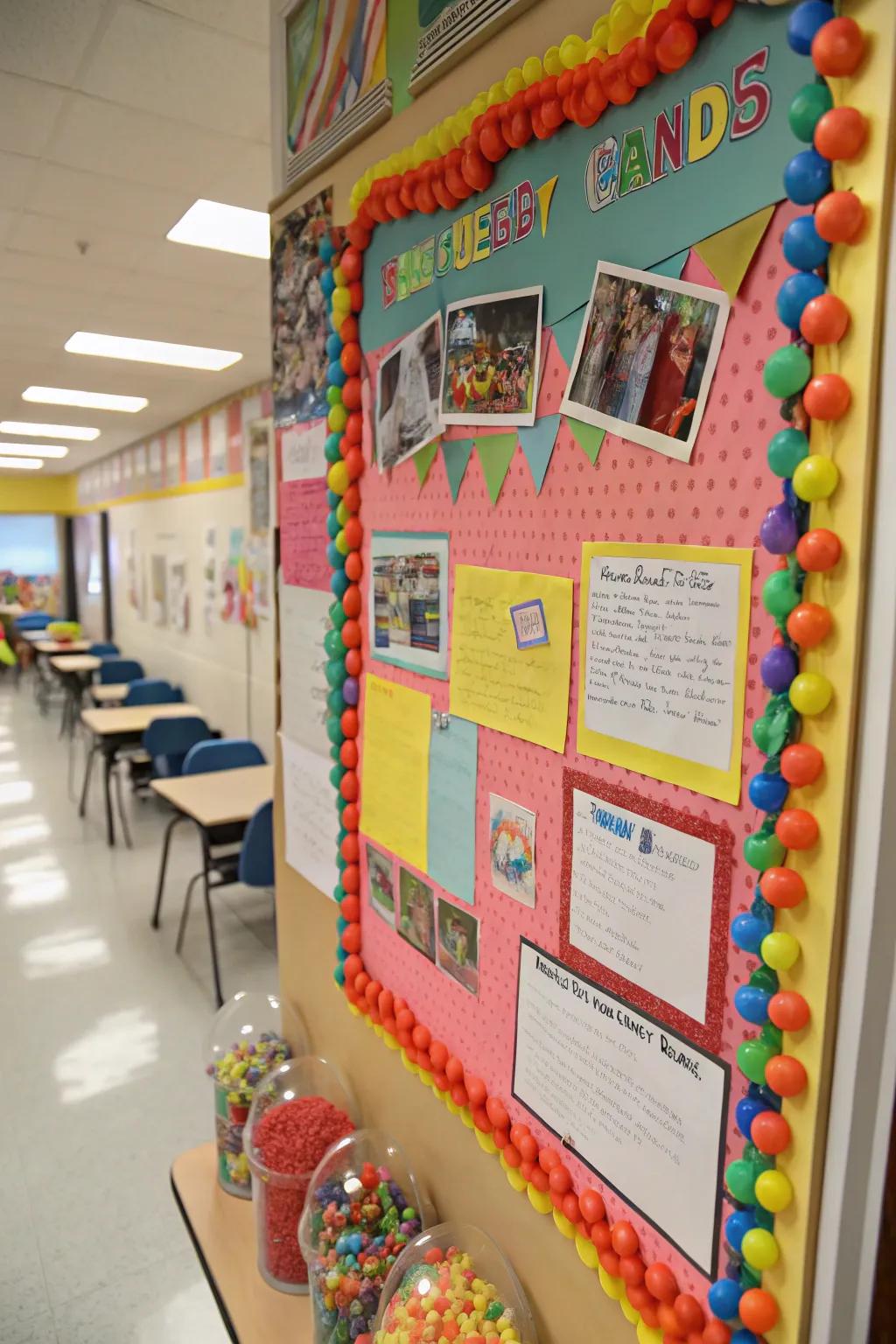 A sweet-themed display celebrating the year's memories.