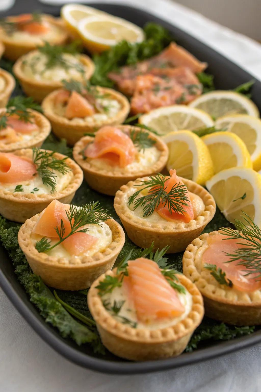 An assortment of tasty appetizers that bring a gourmet touch to your brunch.