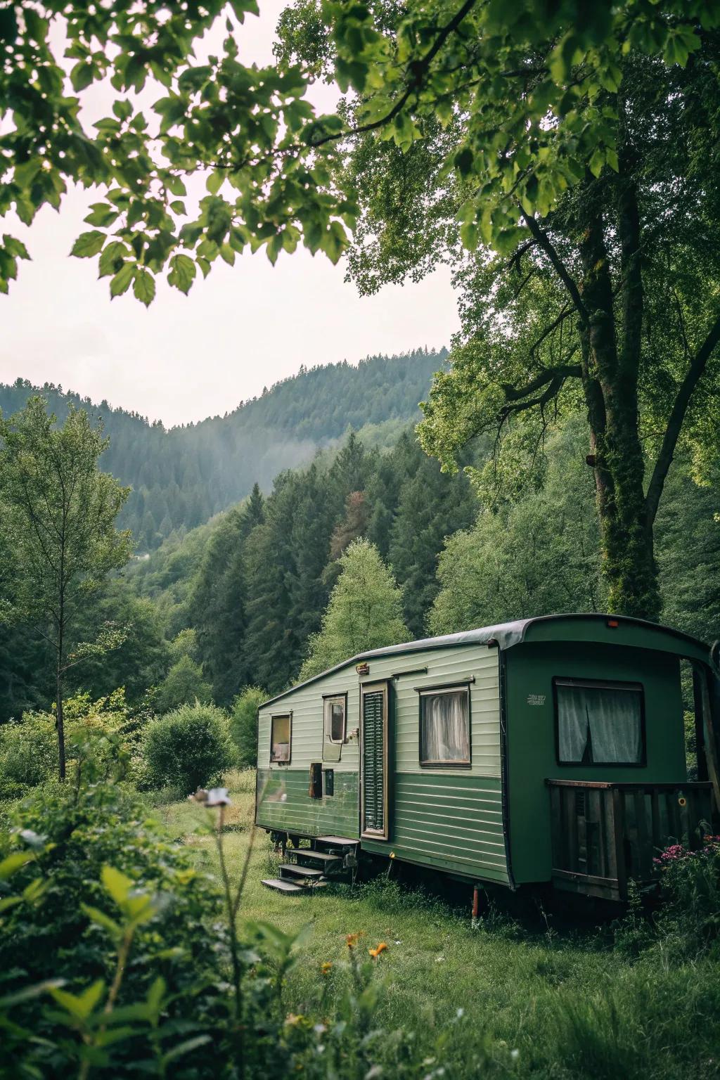 Forest green engenders a tranquil, natural sanctuary.