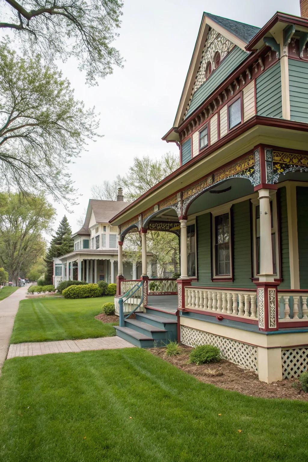 Highlighting decorative elements can enhance curb appeal.