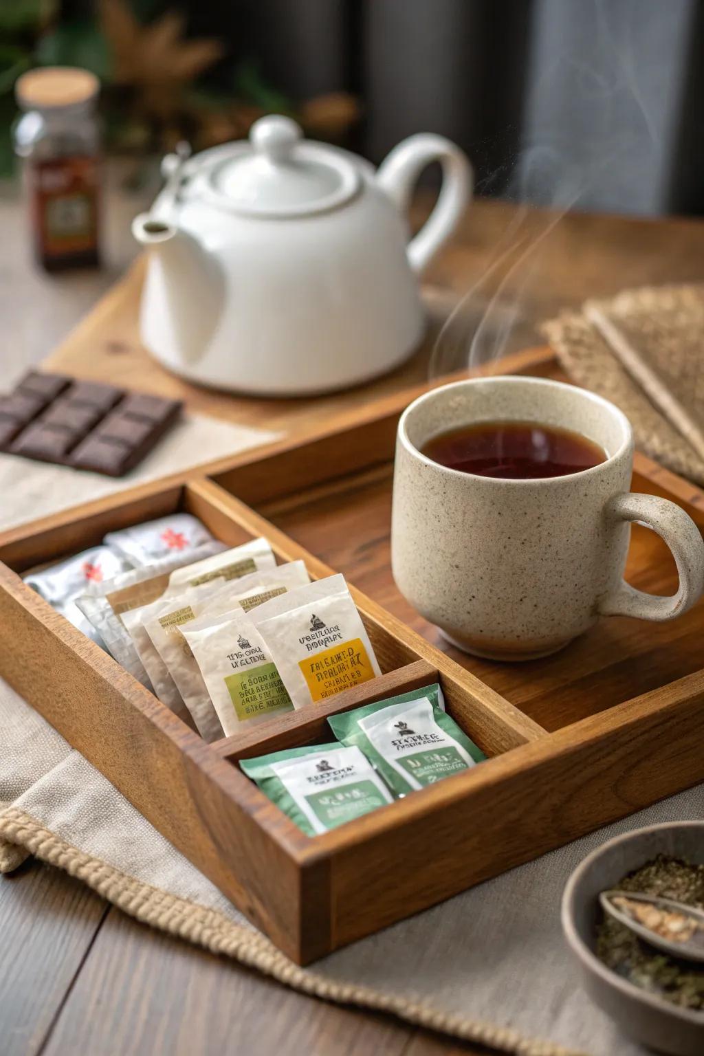 A spiced tea sampler will warm you up on autumn mornings.
