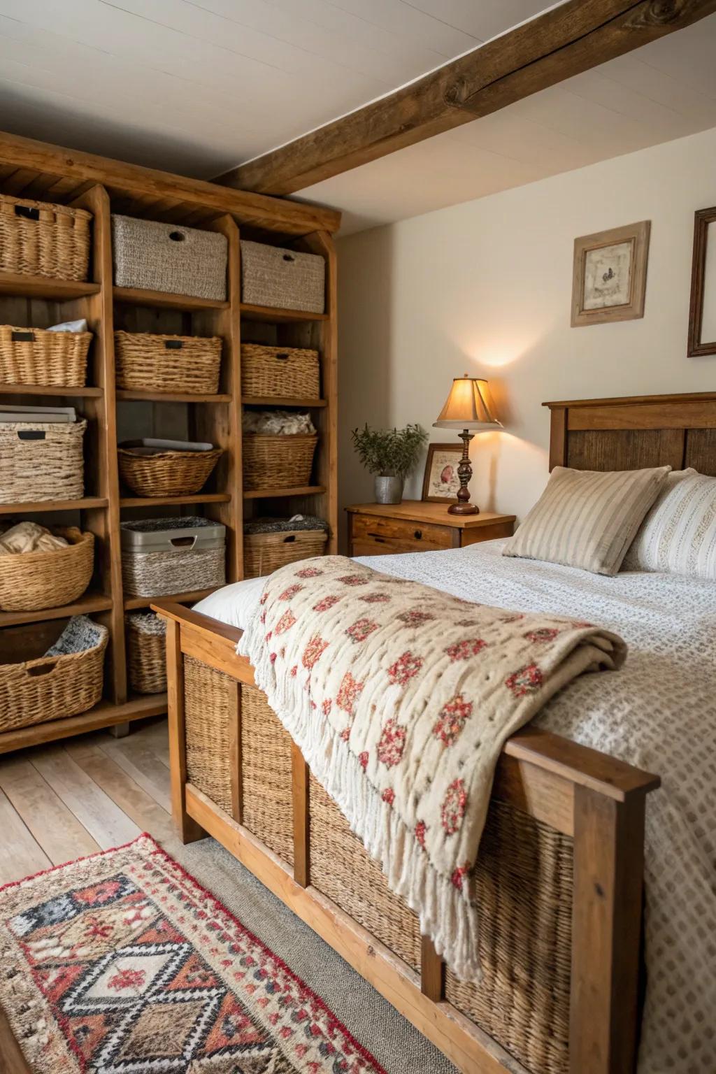 Woven receptacles provide both function and design.